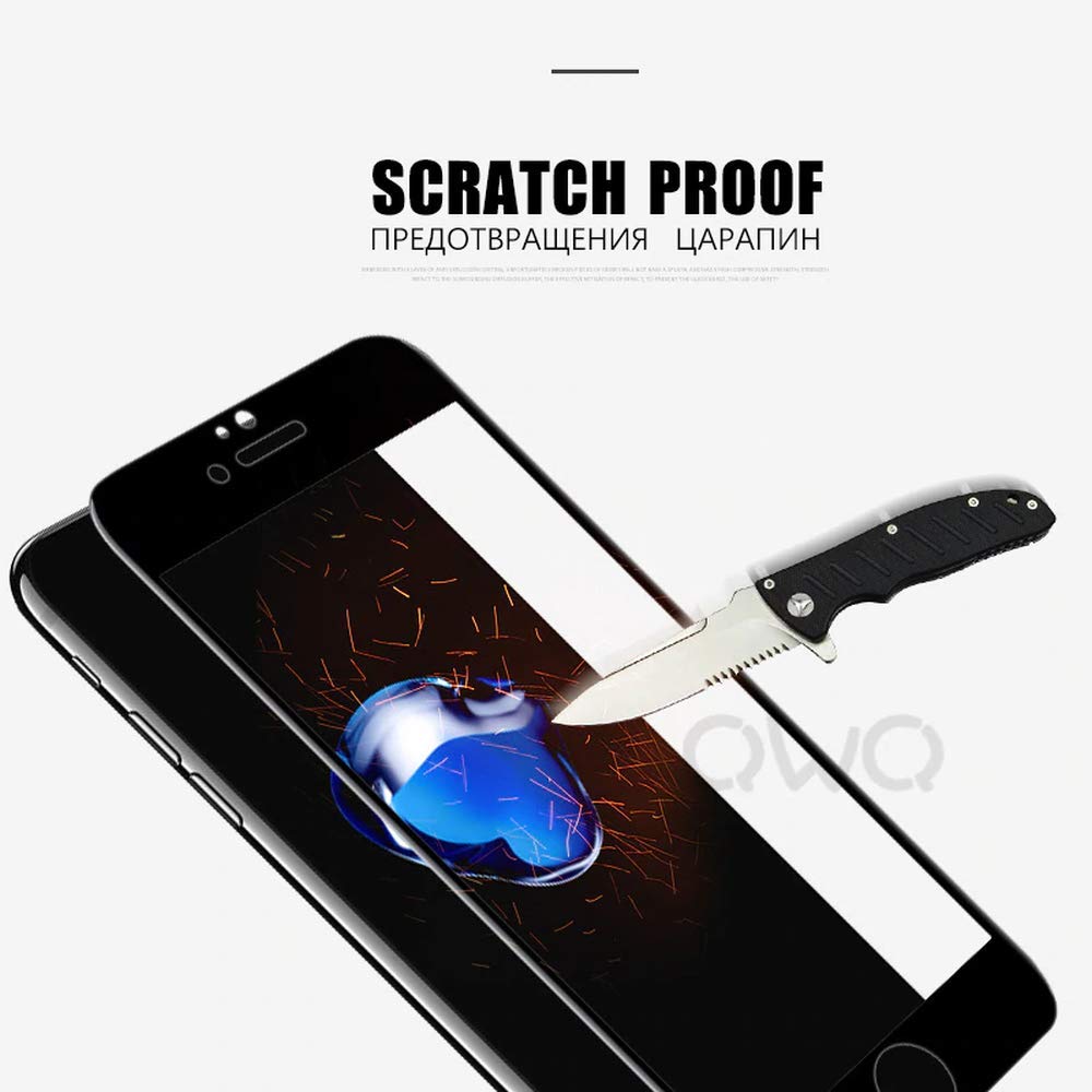 QWQ - Protector de pantalla de cristal templado HD 9H para iPhone 6S 6 Plus, película de vidrio de cobertura completa (para iPhone 6 6S Plus/blanco)