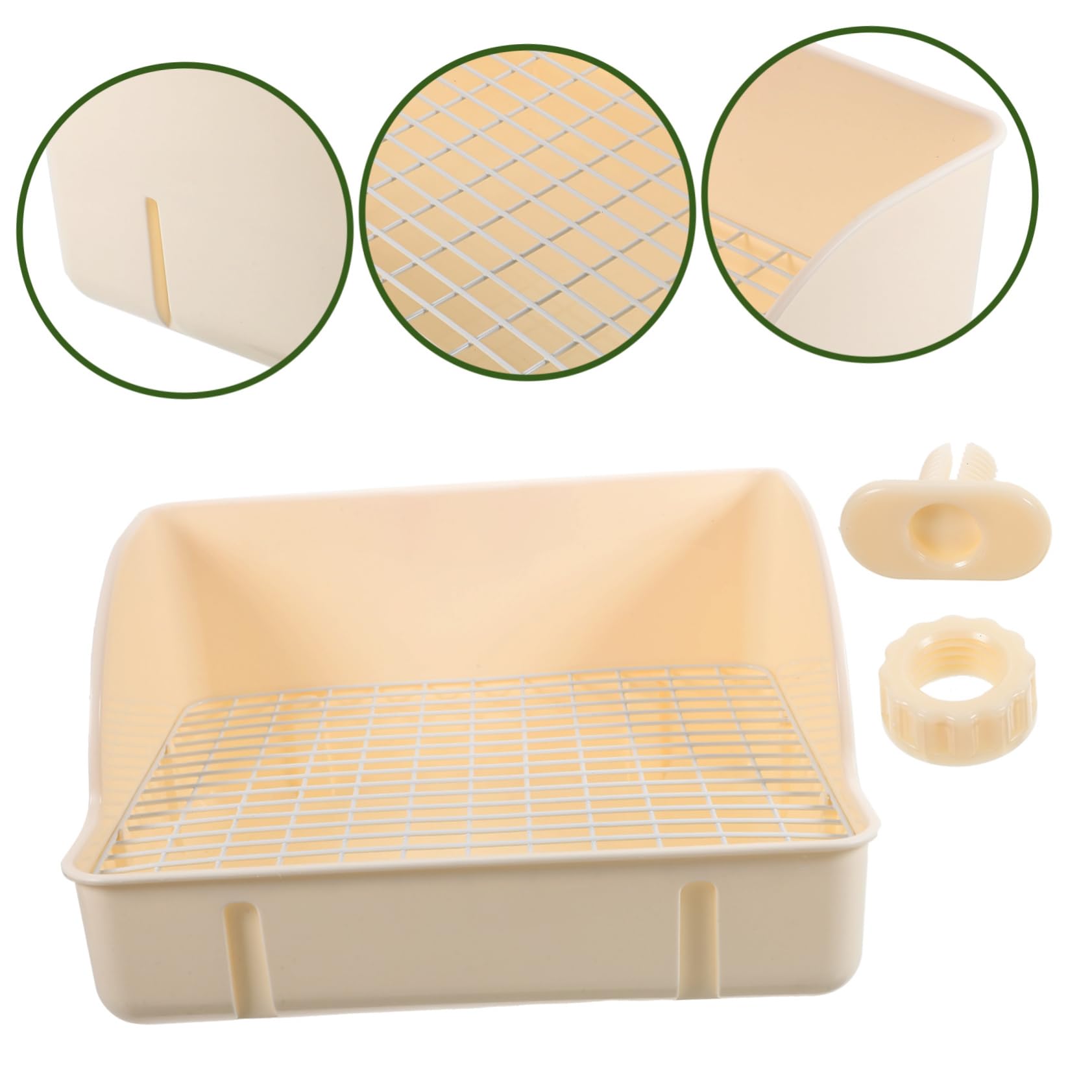 INOOMP Vassoio per Lettiera per Conigli e Angolare per Addestramento Design Stabile per Gabbie Piccole