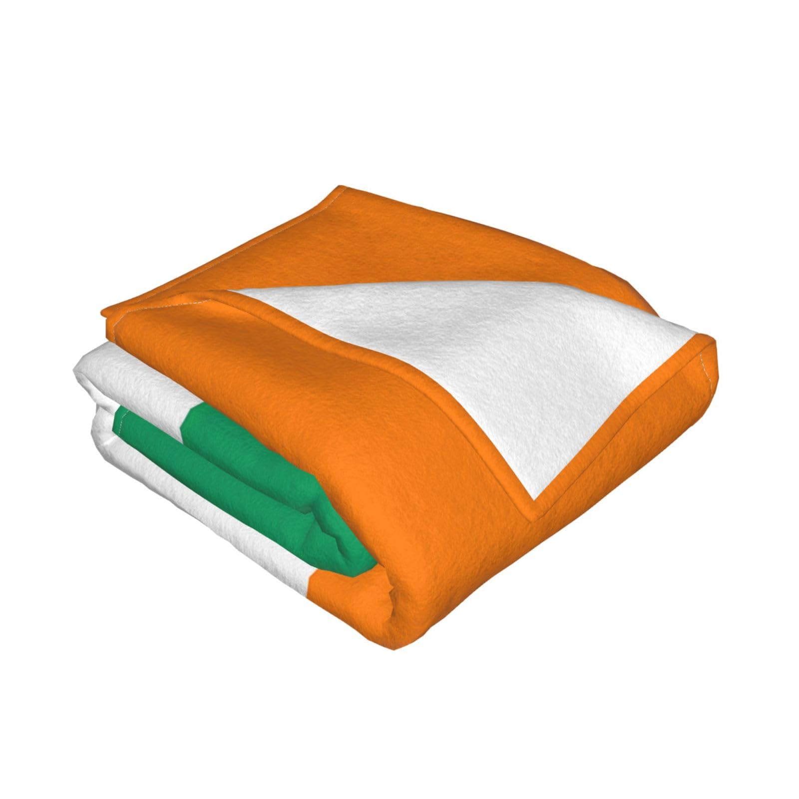 Manta de viaje portátil de 80 x 60 pulgadas, suave, resistente a las arrugas, plegable, exquisita bandera de Costa de Marfil
