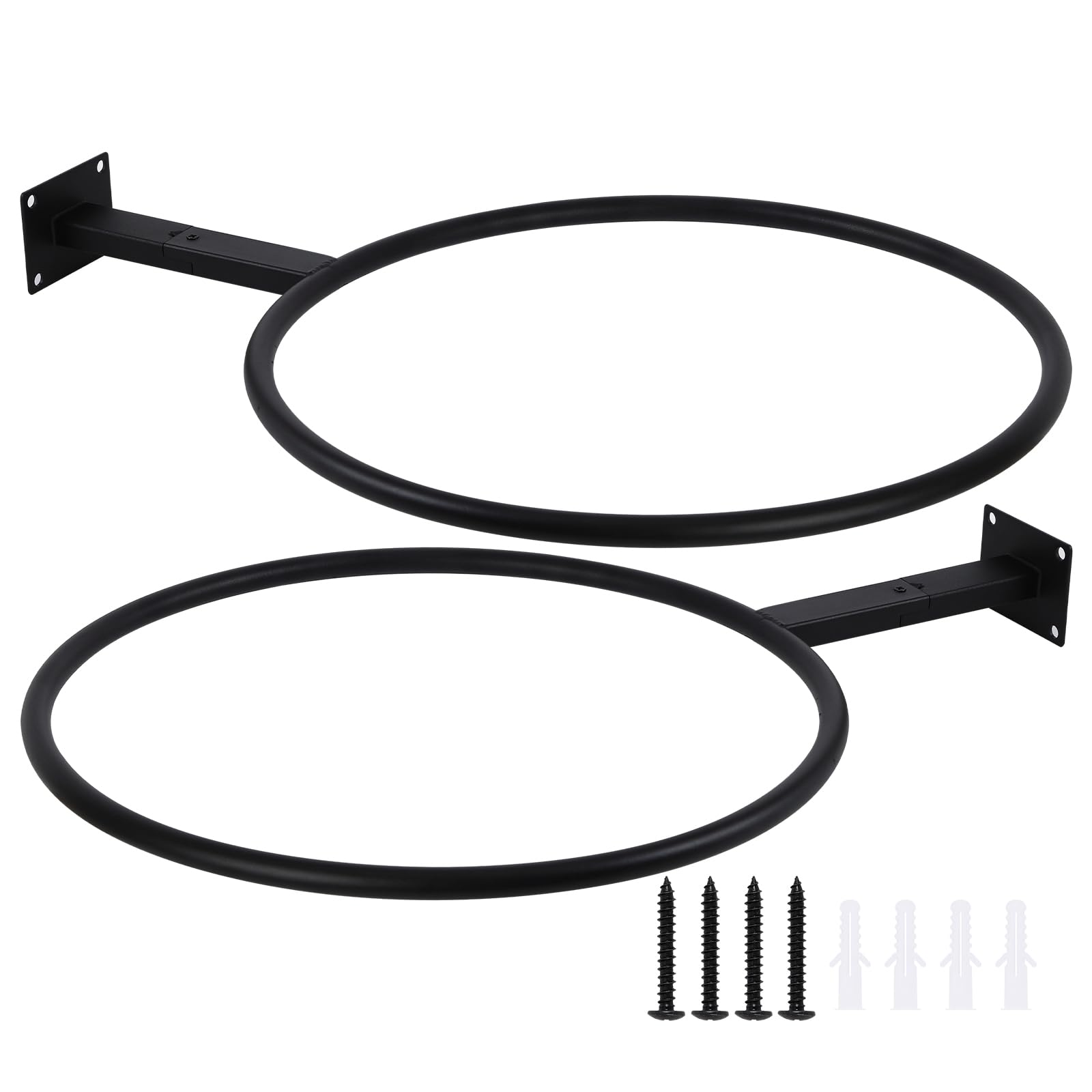 XIAOPEIZHI Black Yoga Ball Holder, Exercise Ball Storage Ball Holder Wall Mount Stability Ball Holder for Home and Yoga Studios or Commercial Gyms,Acts as a Yoga Ball Holder. Set of 2.