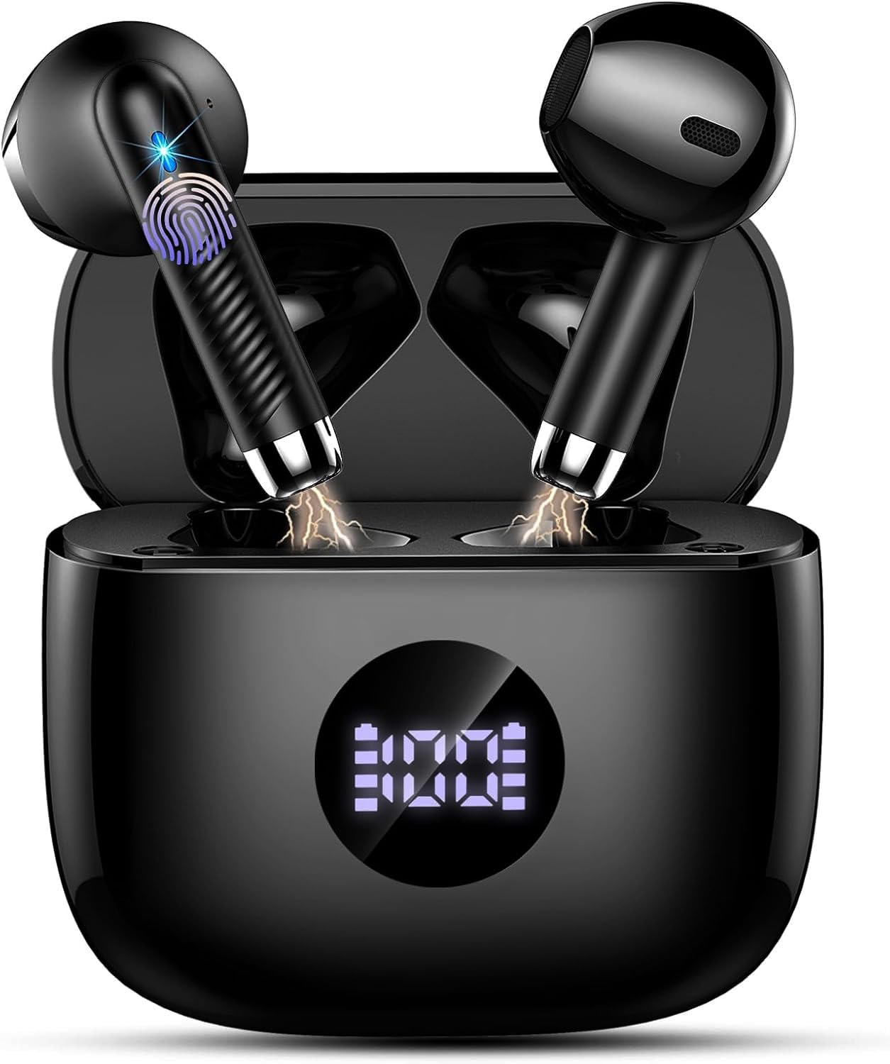 Wireless Earbuds, 2025 Bluetooth Headphones 5.4 HiFi Stereo, in-Ear Ear buds with 4 ENC Noise Cancelling Mics, 40H Playtime Sport Ear Buds with Charging Case, IP7 Waterproof Earphones with LED Display