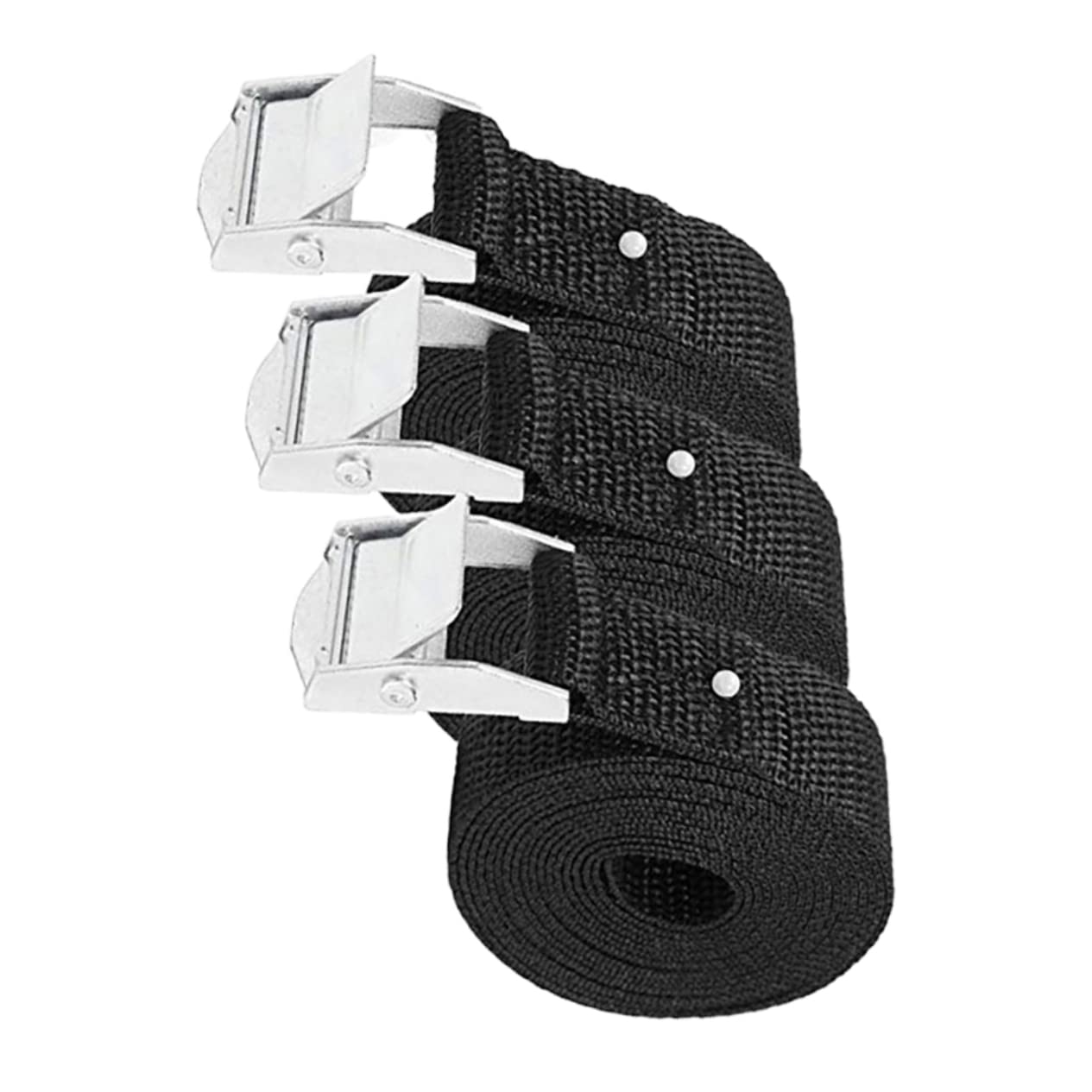 FUNOMOCYA 3pcs Pressing Buckle Lashing Strap Moving Cargo Lashing Cambuckle Tie Down Load for Truck Adjustable Black