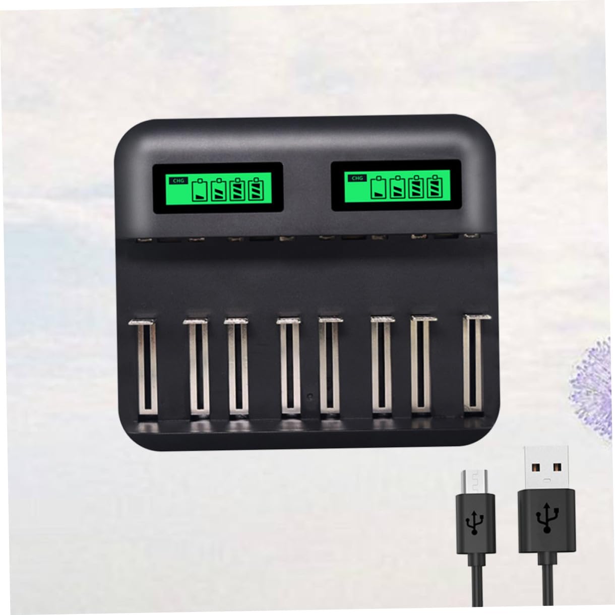 Chargeur Batterie Intelligent Emplacements USB pour Piles AA AAA Écran LCD Multifonction Protections Multiples Charge Indépendante Rapide