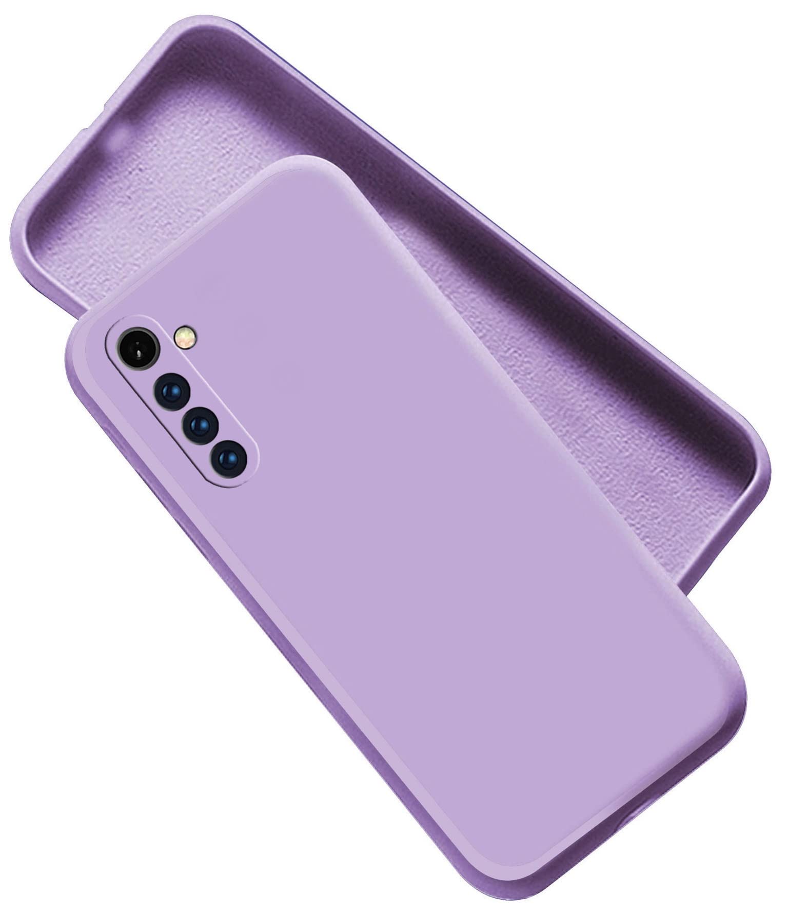 A rtistque Liquid TPU Silicone Matte Shockproof Flexible with Camera Protection Soft Back Cover Case for Realme XT/Realme X2 - Purple