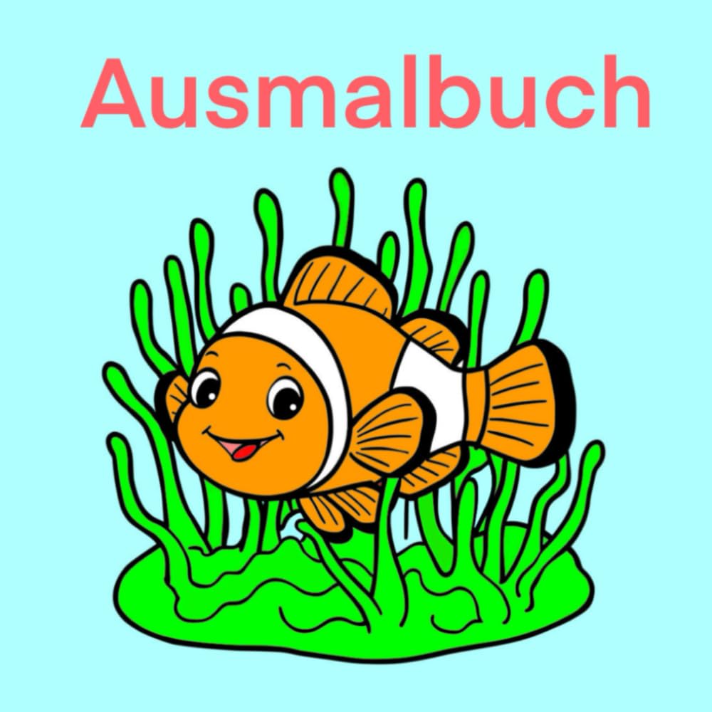 Ausmalbuch für Kinder, Fische, Ozean und Meerestiere