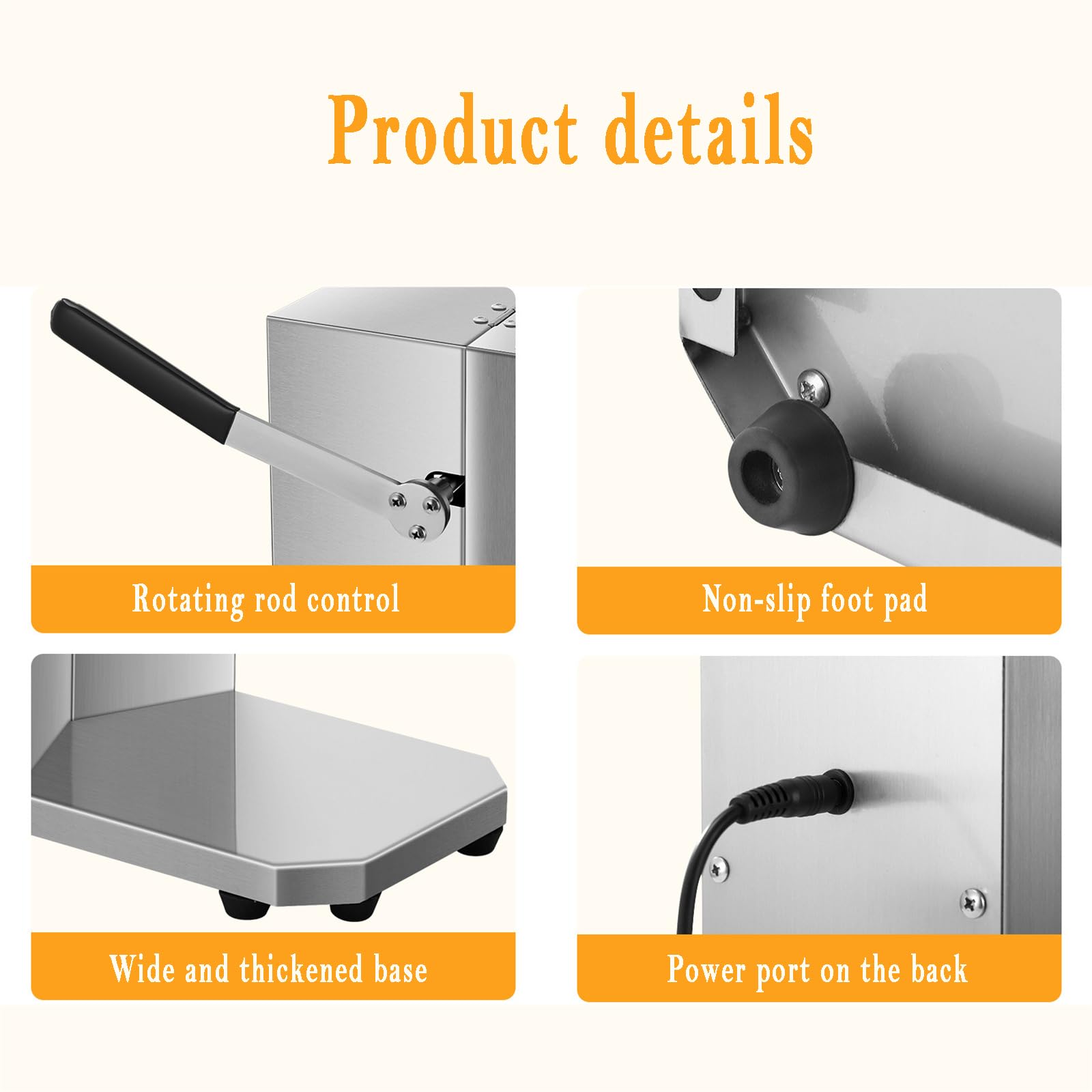 Exprimidor eléctrico, exprimidor comercial de cítricos de acero inoxidable, fácil extracción de jugo en 3 segundos, sin pelar ni regar, ideal para naranjas, limones, sandías, pomelos