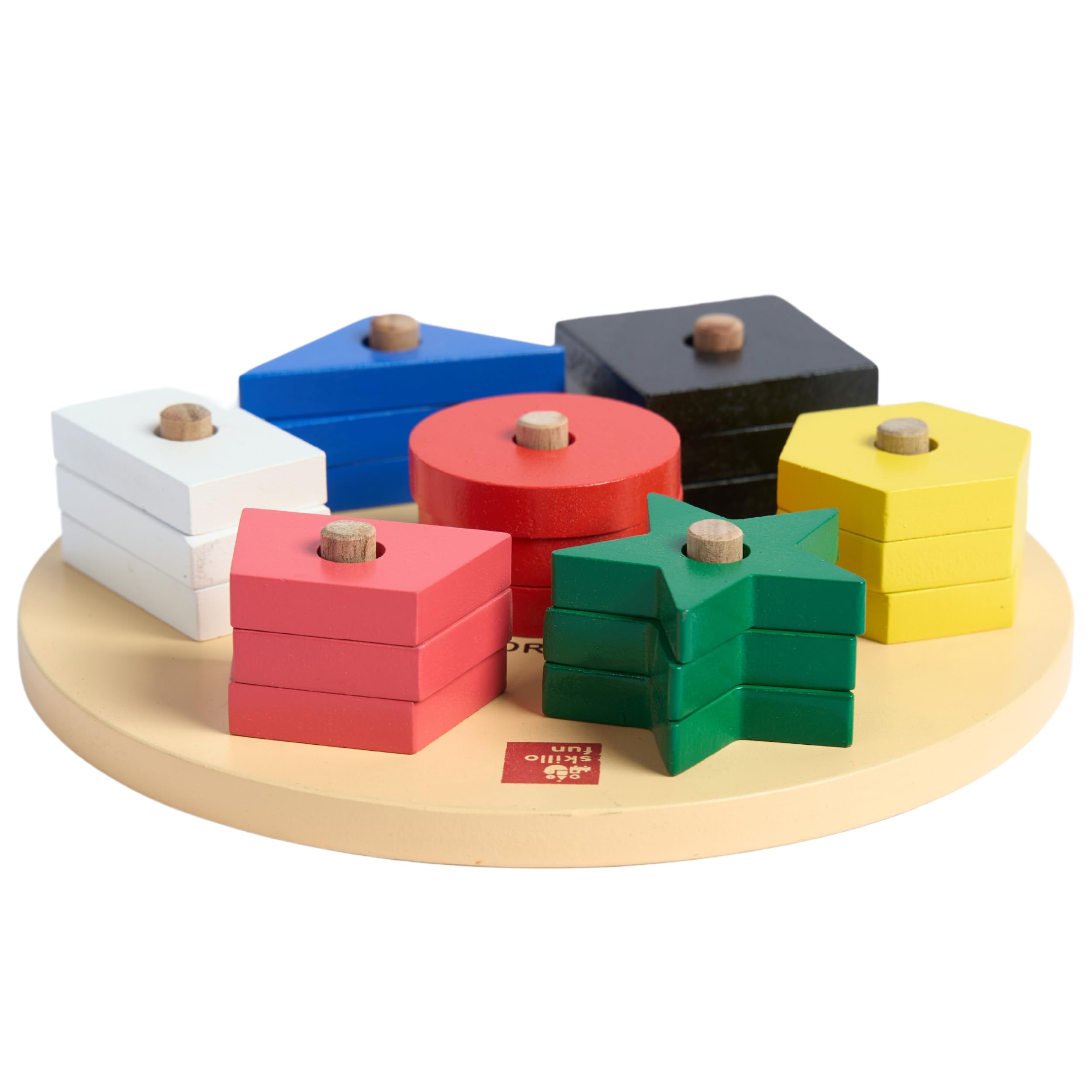 Skillofun Wooden Shape & Color Sorting Toy | Shape Sorter Toys For Kids 3 Years | Shape Matching Game | Gifts For Kids | Birthday Return Gifts For Kids | Shapes Puzzles For Kids | Shape Sorter (B007OU61DY) Amazon Price History, Amazon Price Tracker