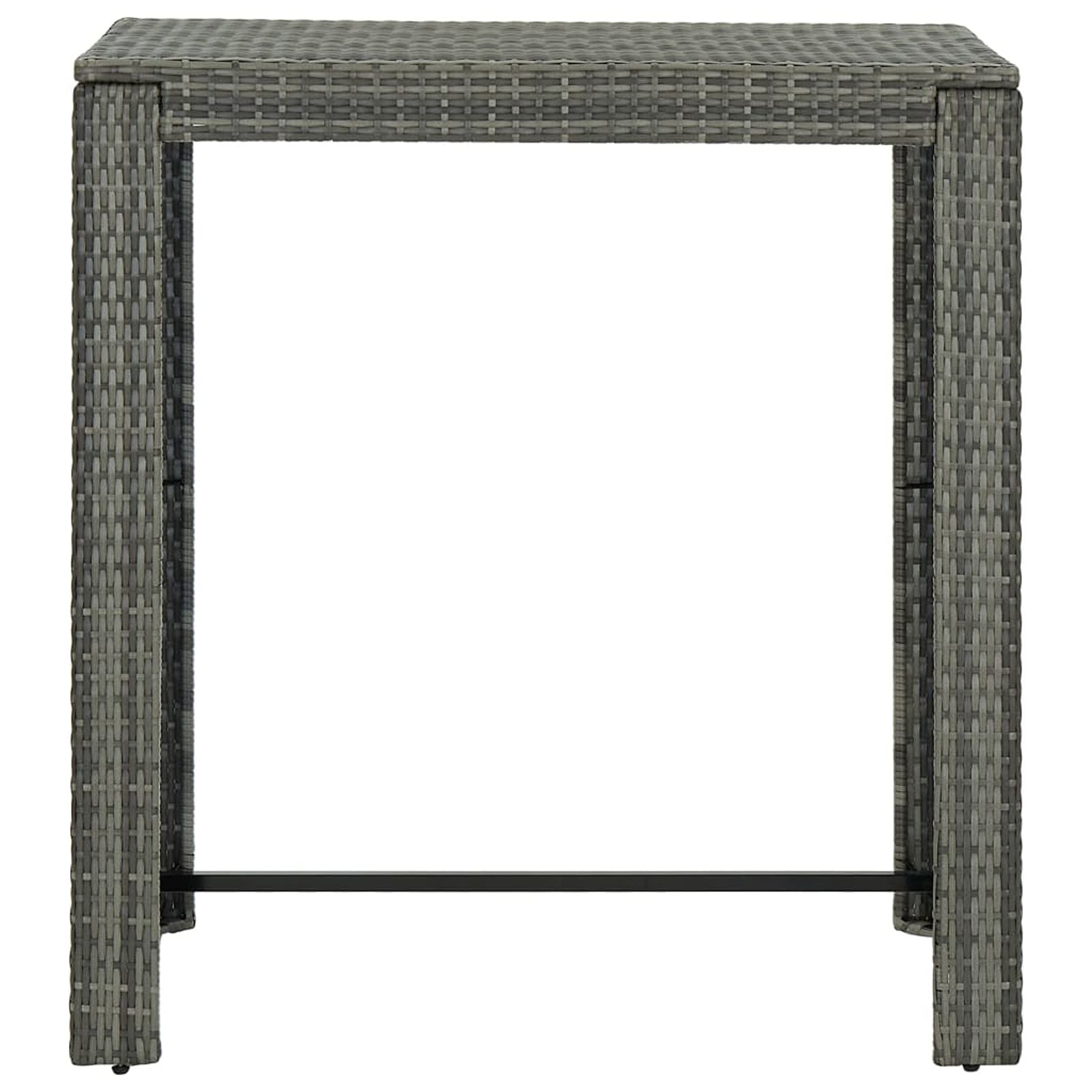 Tidyard Table de Bar de Jardin Table de Patio Table d'intérieur ou Extérieur Gris 100x60,5x110,5 cm Résine tressée