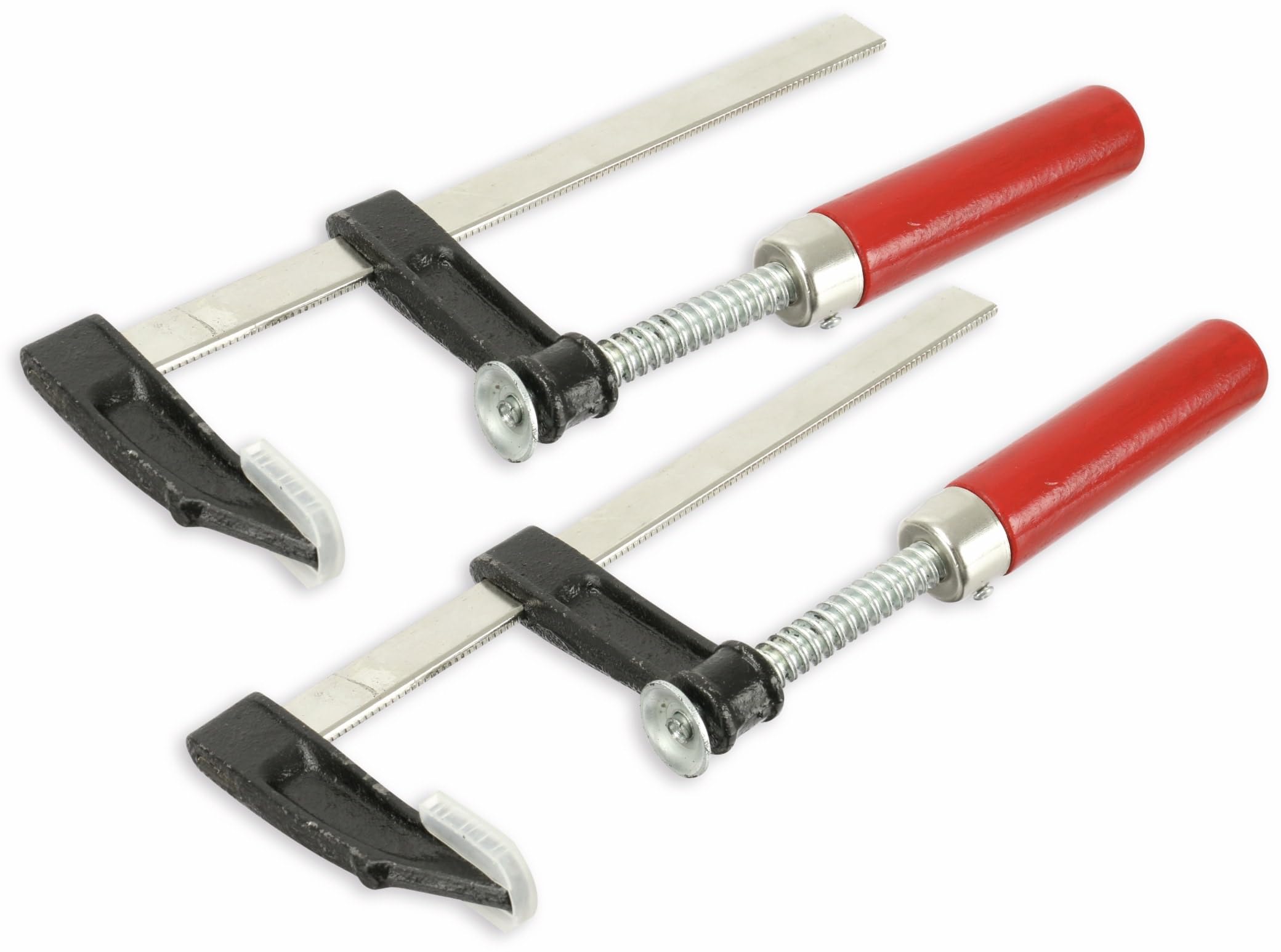 EUROTOOLS Schraubzwinge 2er-Set, 150 x 50 mm, Rot, Temperguss