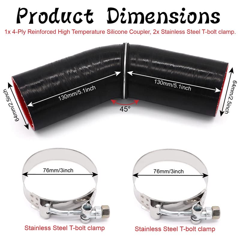 Find 2.5 Inch To 3 Inch Straight Turbo / Intercooler / Intake Silicone Coupler Hose In Shanghai - Foto 10