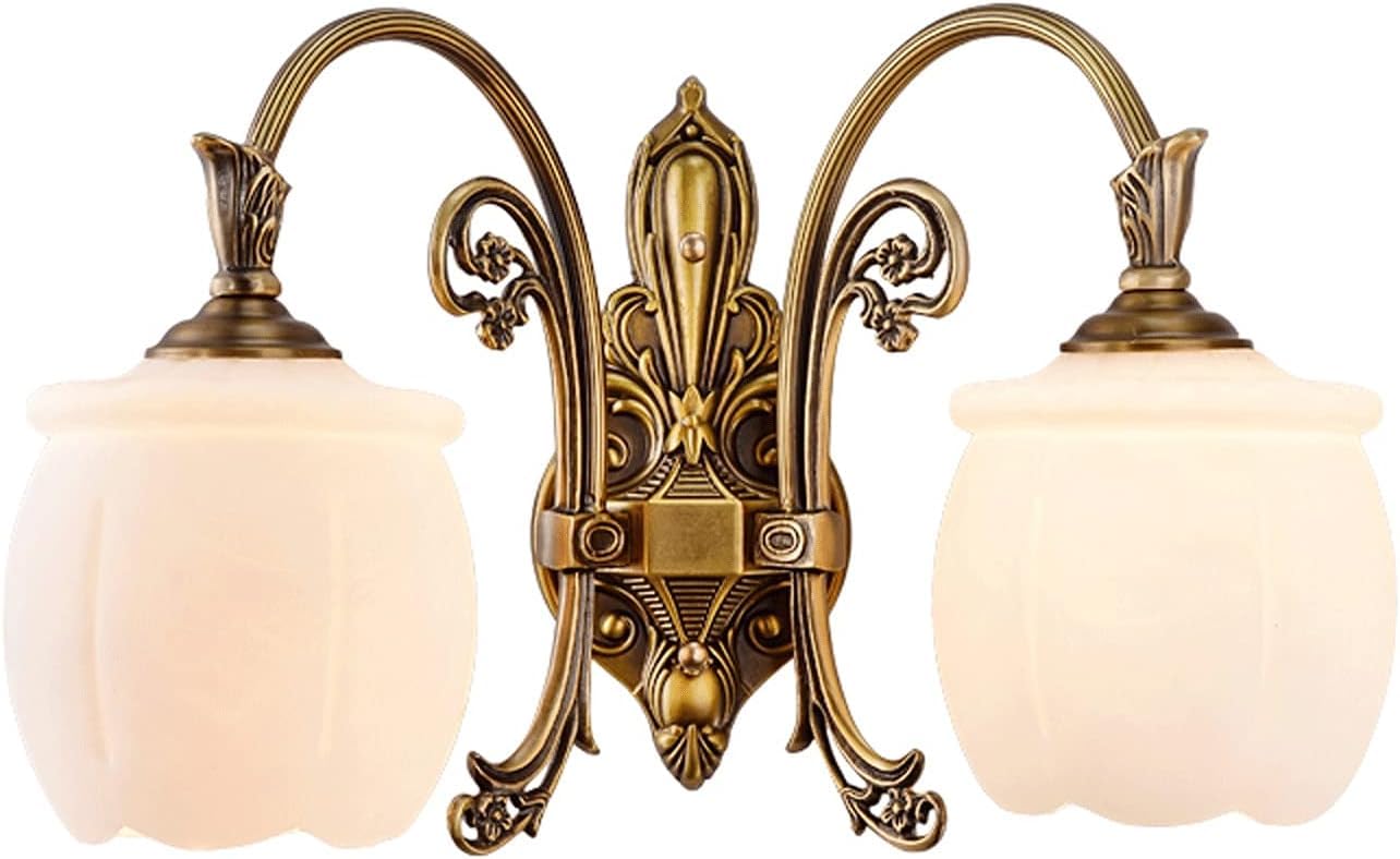 SMCCYYSD Wall Lamp, Indoor Sconces European Style Copper Lamp Creative Bedroom Bedside Modern Minimalist Aisle Corridor Luxury Romantic Staircase Lamps Bedroo,D
