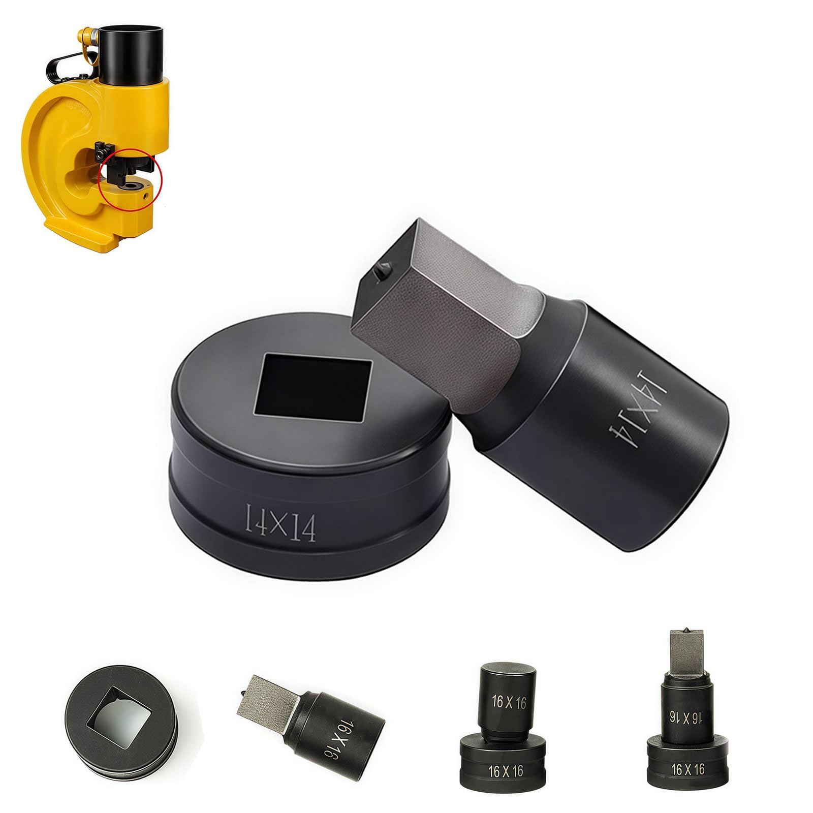 Square Punch Die for CH-70 Hydraulic Press - 1Pcs Hydraulic Hole Punch Square Die for Heavy Duty Punching Machine Long-Lasting (14.5x14.5mm)