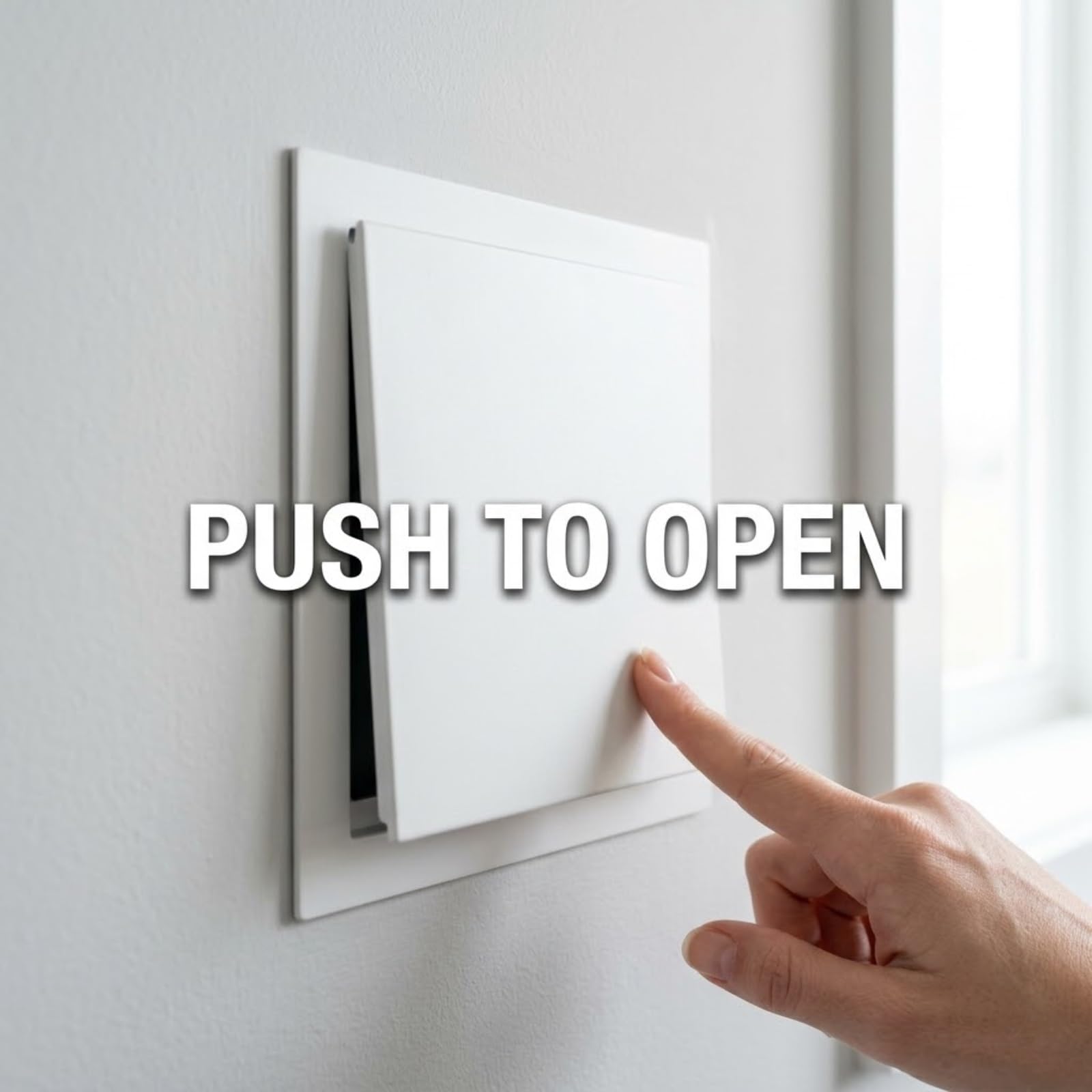 Sportello di Ispezione in Alluminio 60x60 cm, Porta di Ispezione a Filo Muro per Cartongesso e Soffitto, Botola Ispezione con Chiusura a Pressione Push-to-Open(Bianca,55x85cm)