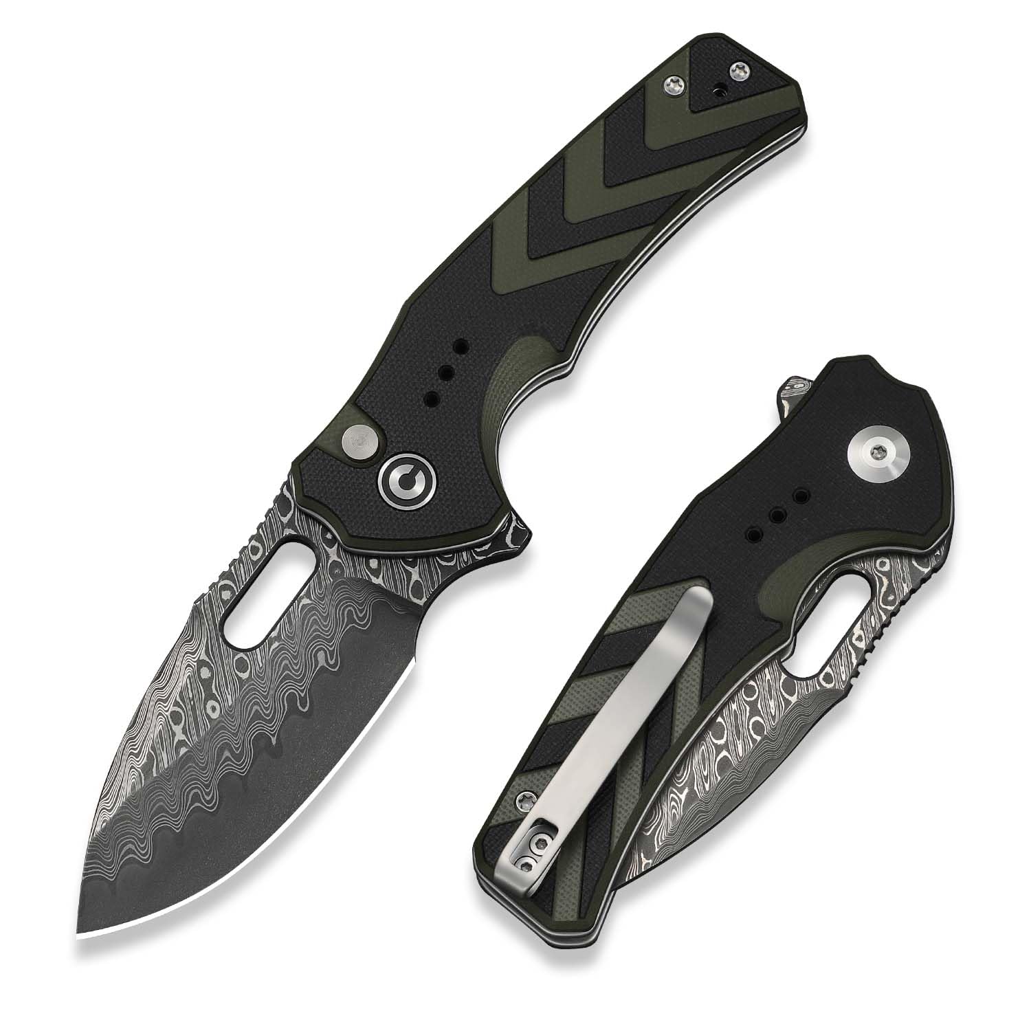 Vexron Folding Pocket Knife, 2.98" Damascus Blade C24066-DS1