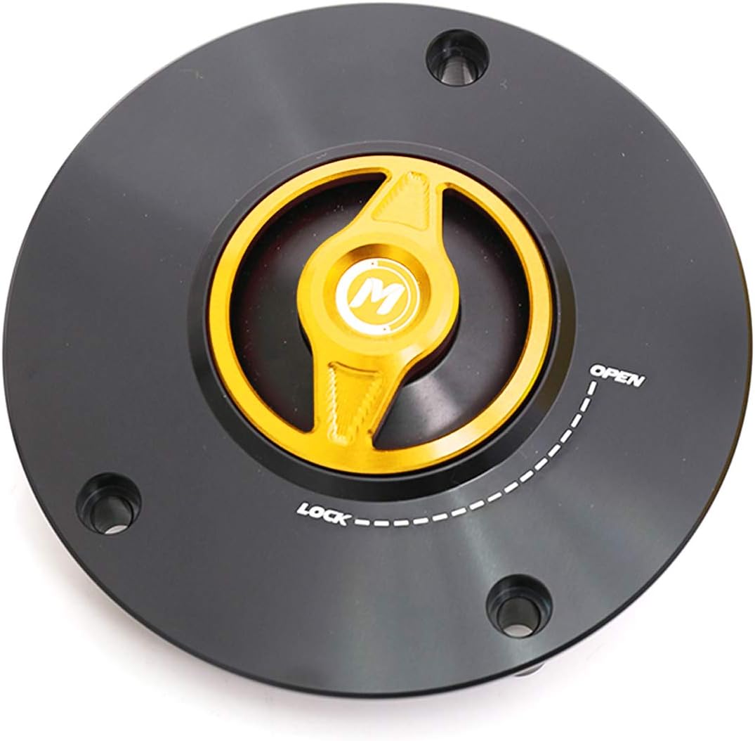 Gold FCV CNC Quick Release Gas Fuel Cap Compatible with SV650 04-12 SV1000 04-07 GSX-R 1000 03-19 GSX-R 600 750 04-17