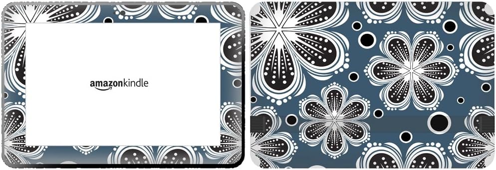 VeUKSkinTabAmaFireHD89_15 "Flower Pattern Design Removable Skin for 8.9-Inch Amazon Kindle Fire HD - Black/White