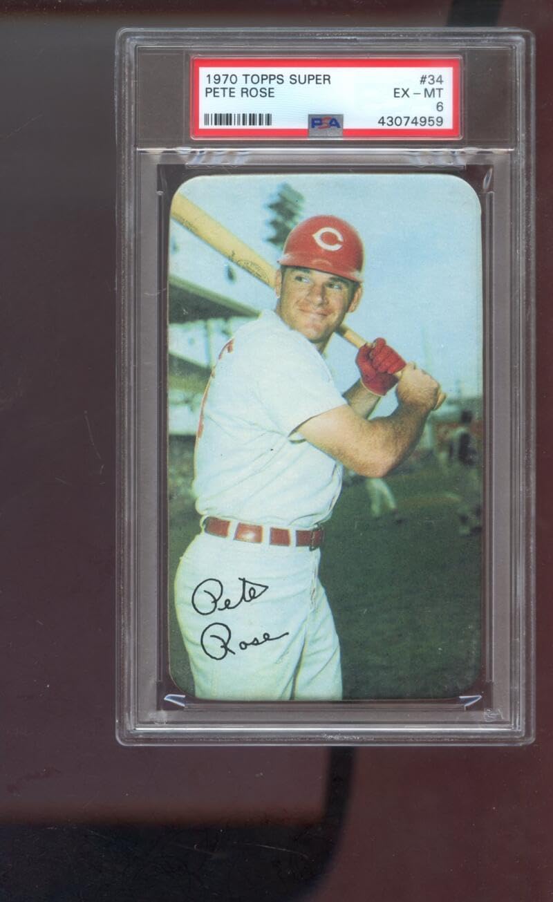 1970 Topps Super #34 Pete Rose PSA 6 Graded Baseball Card MLB Cincinnati Reds