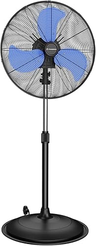 Miniatura 16 de Ventilador de pedestal industrial profesional de 30 pulgadas, circulación de aire de alta velocidad de 9500 CFM, ventilador de pie de metal