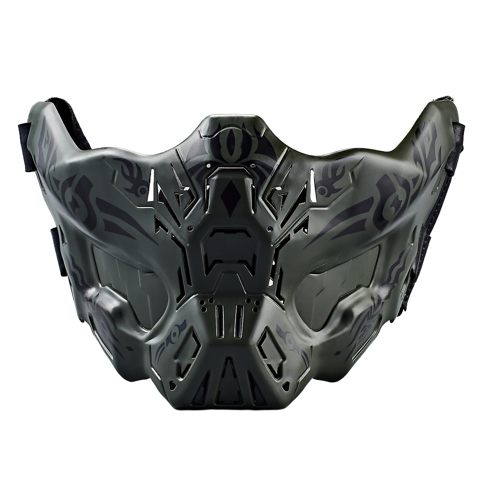 Lishuyeh Máscara de media cara para airsoft, máscara de protección táctica creativa, máscara de paintball, antiempañamiento para Halloween, cosplay, accesorios de película, paintball, CS, caza - 1