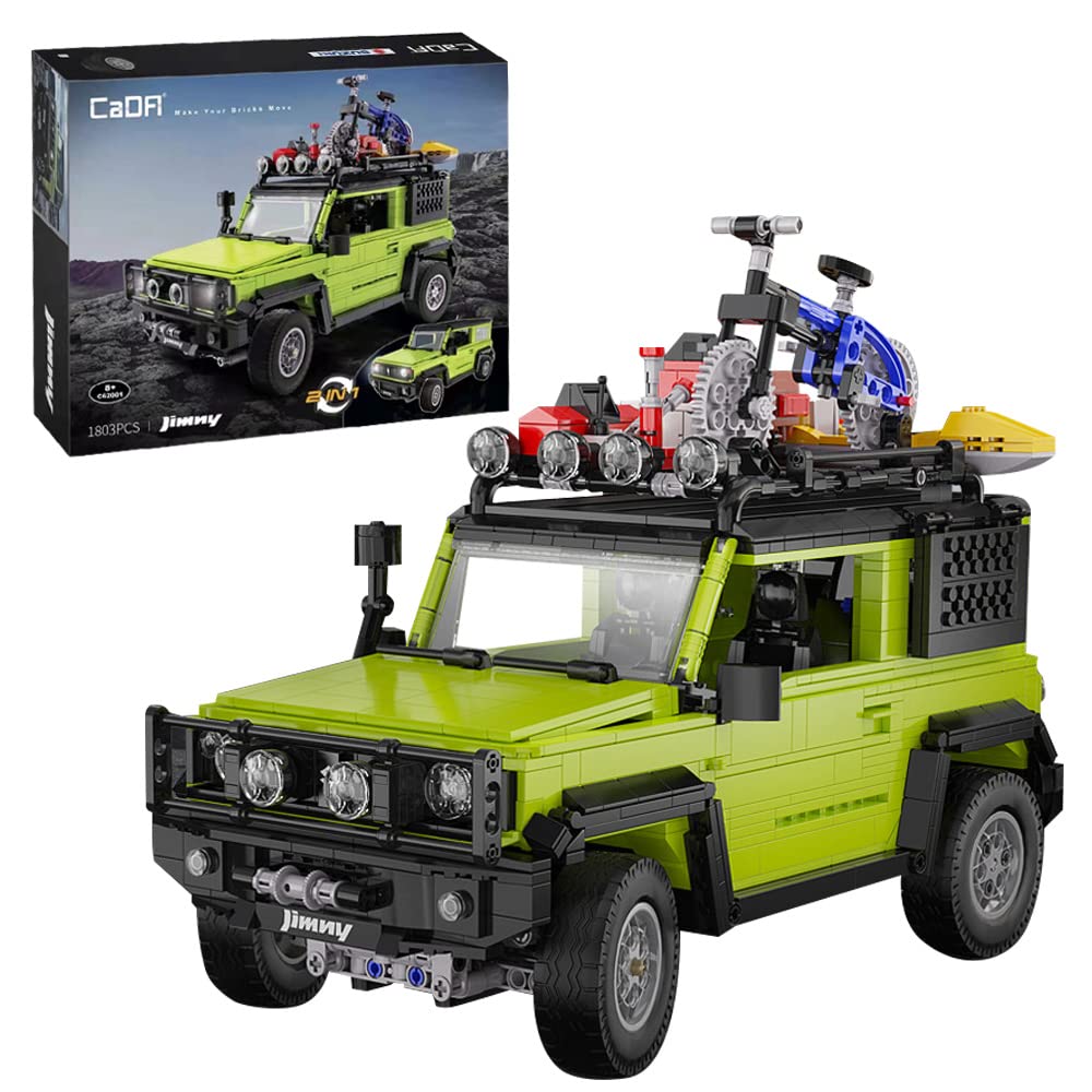 CADA Master C62001W Technology Car Clamping Blocks, 1:12 Suzuki Jimny Sports Car Building Blocks, Large Off-Road Vehicle Model, Compatible with Lego Cars 1803 Pieces