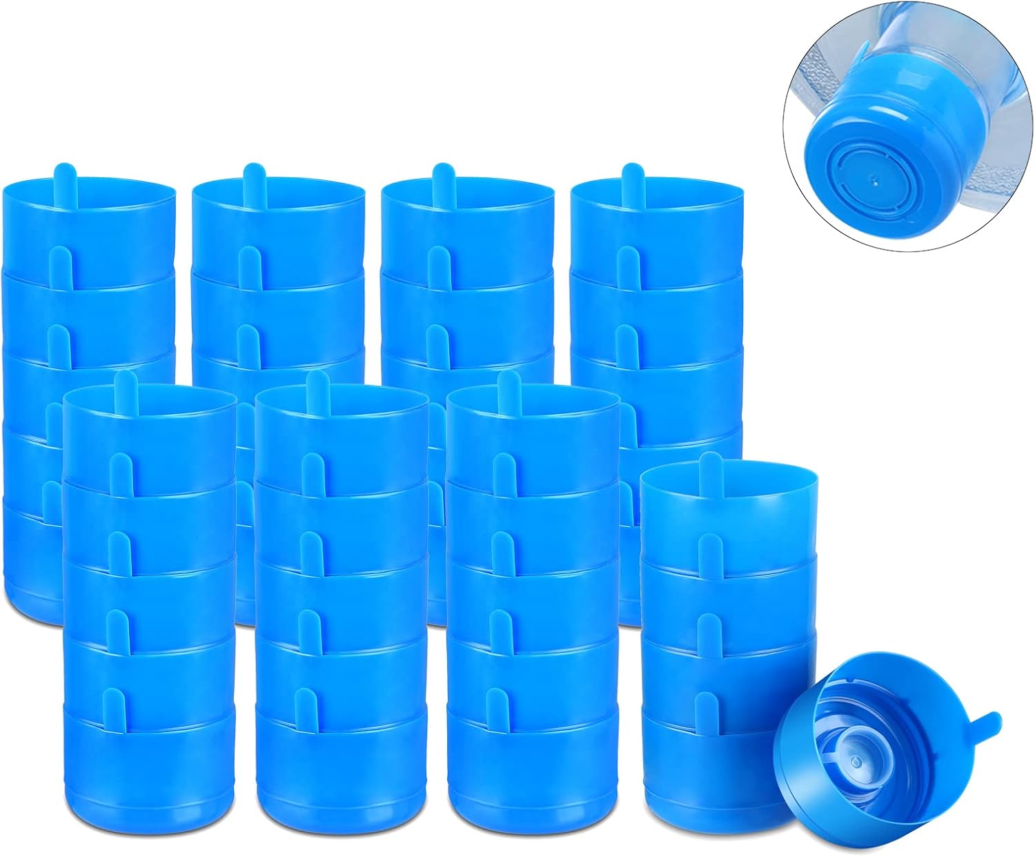 5 gallon Water Jug Cap,55mm Water Bottle Caps 5 Gallon Non Spill Caps with Water Bottle Handle for Screw Top Bottles (40Pack) : Industrial & Scientific