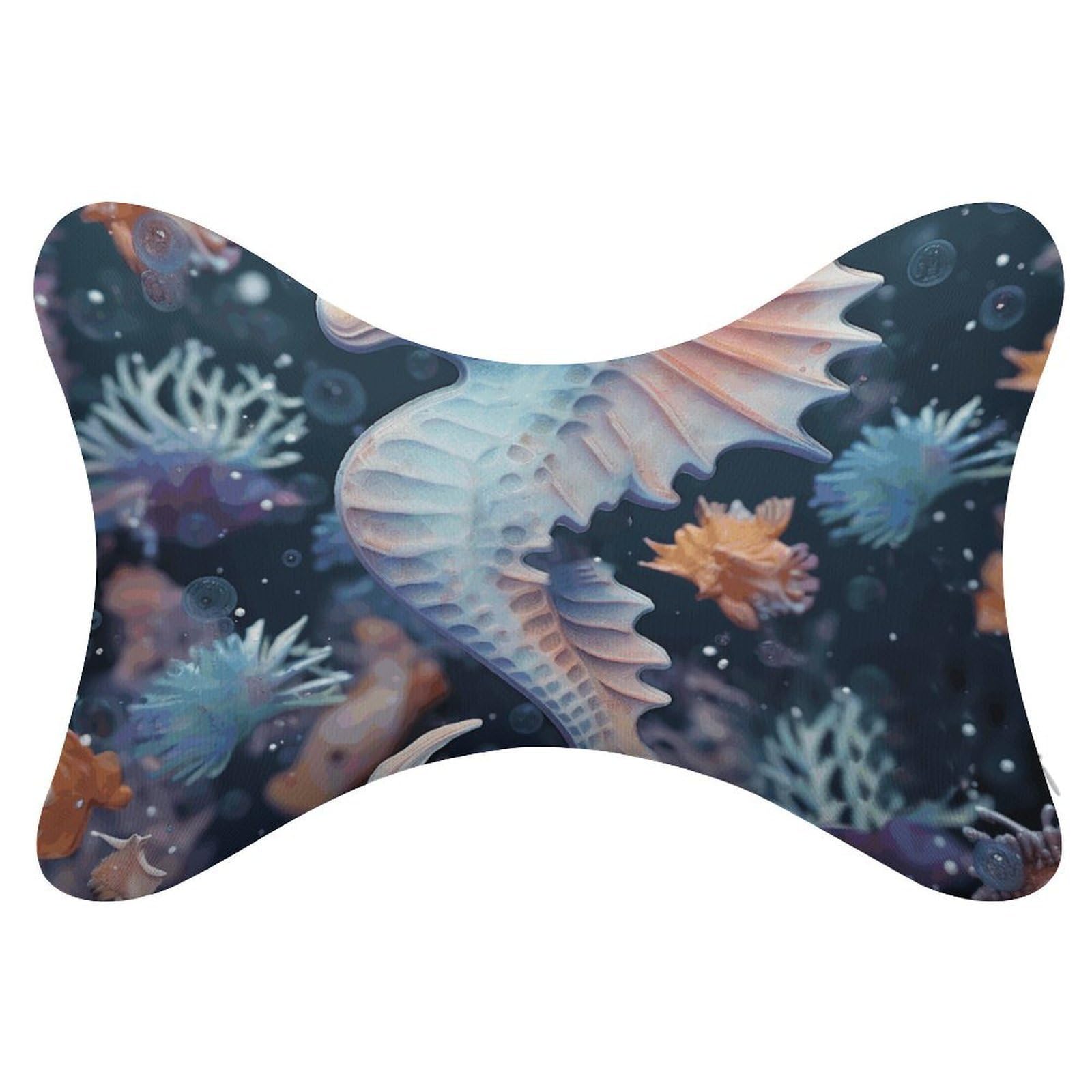 Adfgyerh Style Seahorse And Starfish Pillow ，Memory Foam Pillow Core，Cushion,Provide Neck Support，Car Pillows For Travel Car Seats And Home Offices.