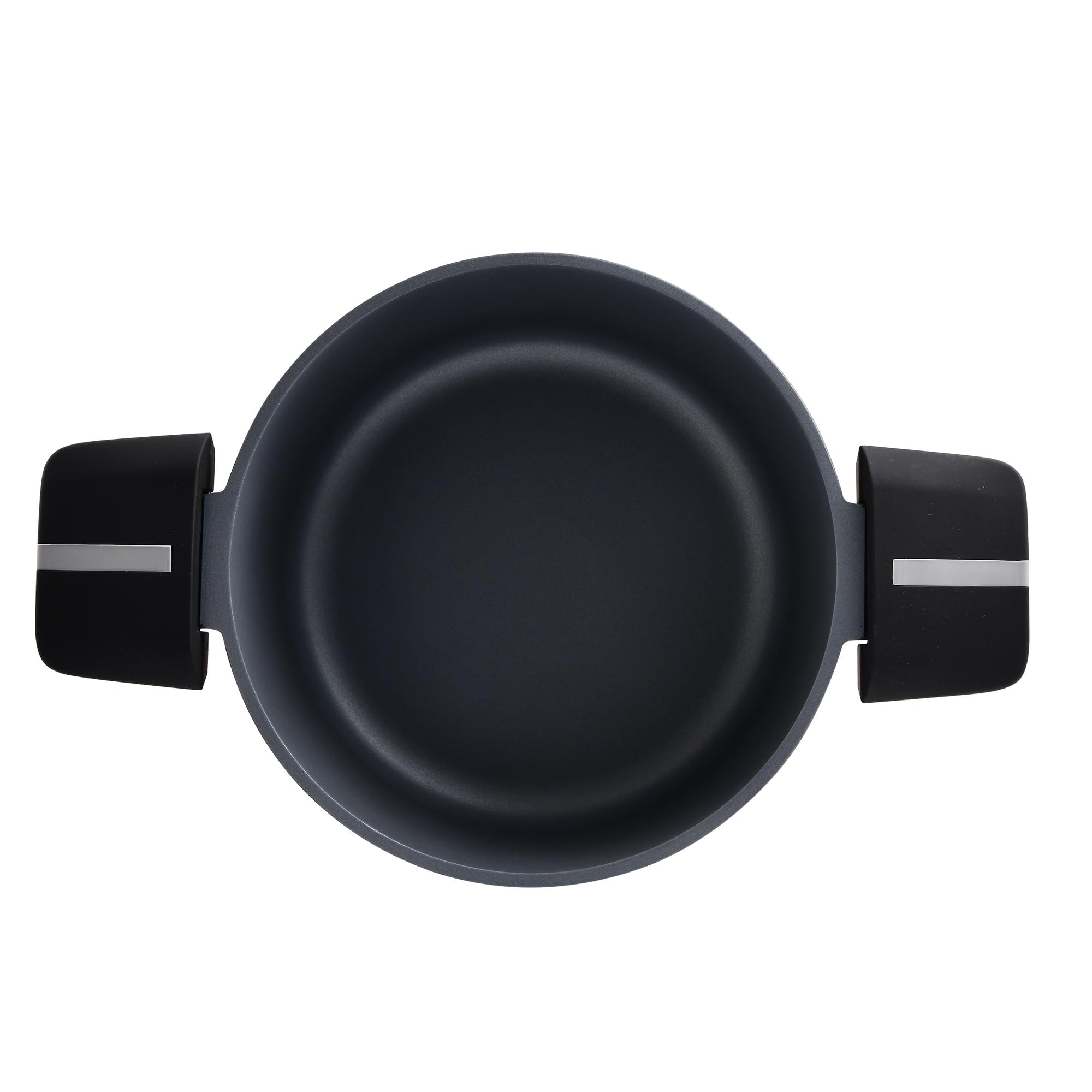 San Ignacio Bistro Grey - Cacerola con Tapa de 20cm - Fabricada en Aluminio Fundido - Interior En Acero Quantanium - Exterior En Negro Mate - Punto Inducción - Mango Soft Touch Negro