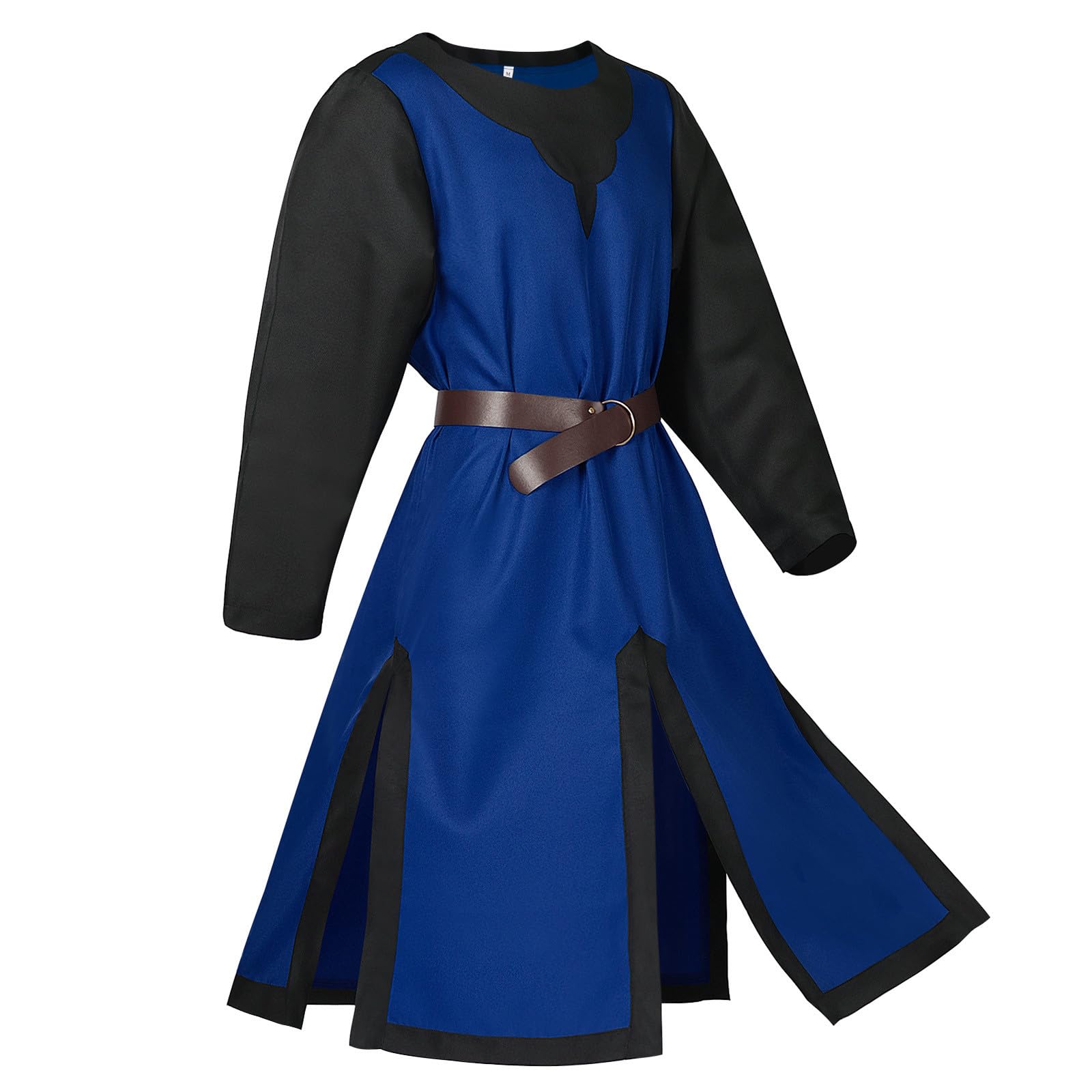 Caxndycing Mens Renaissance Medieval Viking Costume Role Play Cosplay Halloween Party Dress Up Knight Tunic Tops, Z8 Blue, XL — image 1