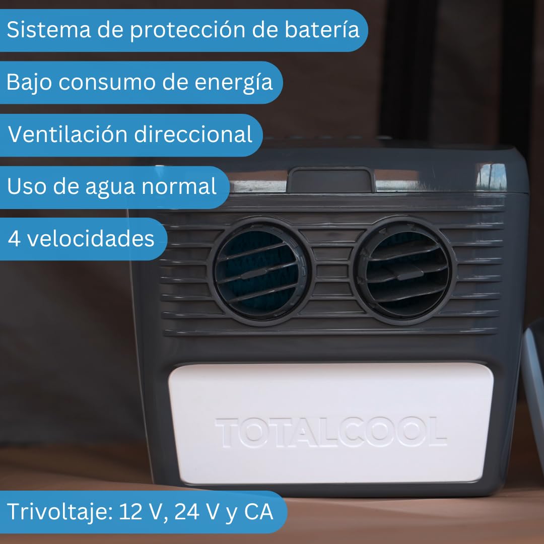 TOTALCOOL 3000 - REFRIGERADOR DE AIRE EVAPORATIVO PORTÁTIL 12V / 24V / AC - CARAVANA - AUTOCARAVANA - NAVEGACIÓN