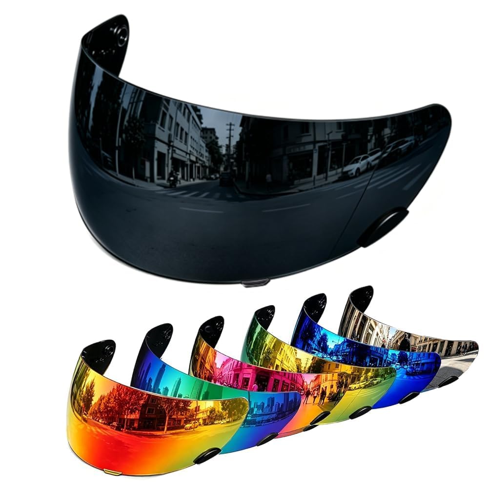 PSLER Qualifier Visor- Qualifier DLX Shatterproof Helmet Visor Motorcycle Face Shield Accessories Replacement for Bell Qualifier/Star/Vortex/RS-1/Revolver,Black
