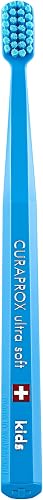 Curaprox Kids Ultra-Soft Toothbrush, Blue I Gentle Oral Care for Children’s Sensitive Gums I 5,500 CUREN® Bristles for Effective Plaque Removal, Single Pack