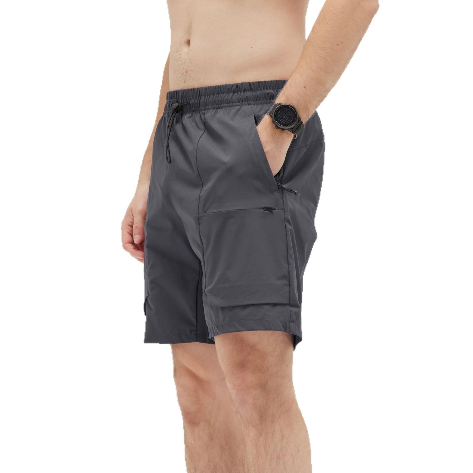Pantaloncini Palestra Uomo Pantaloni Utility A Pannelli con Tasche con Zip E Coulisse in Vita, Ideali per La Palestra E I Viaggi