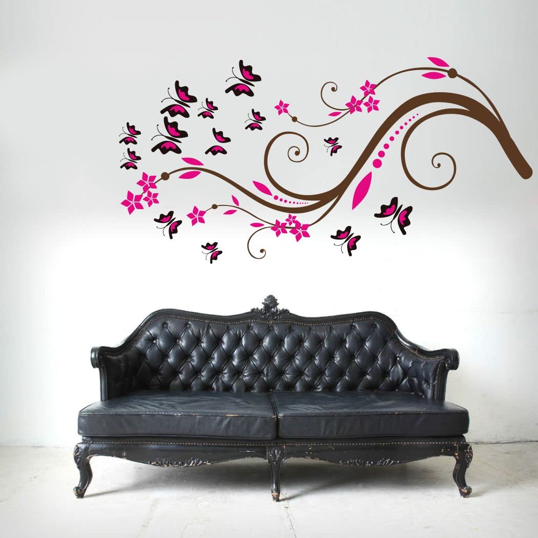 Graphics Decor Tree with Flower and Leaf Wall Sticker Size - (81 * 48) cm - (GDC0102L) (B0D14ZLLV3) Amazon Price History, Amazon Price Tracker