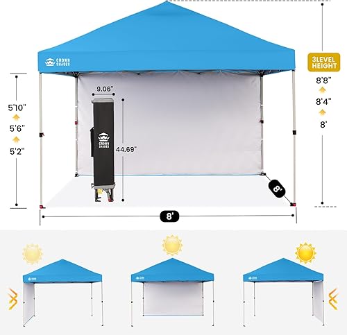 Miniatura 138 de CROWN SHADES - Toldo desplegable de 10 x 10 pies con 1 pared lateral, tienda de campaña de playa que se arma con solo presionar un botón, glorieta
