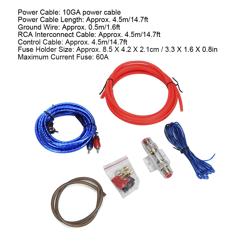 Welugnal Kit De Câblage D'installation D'amplificateur De Calibre 4 - Un Kit De Câblage Pour Amplificateur De Voiture Vous Aide à établir Des Connexions Et Apporte De L'énergie à Votre Radio, Caissons