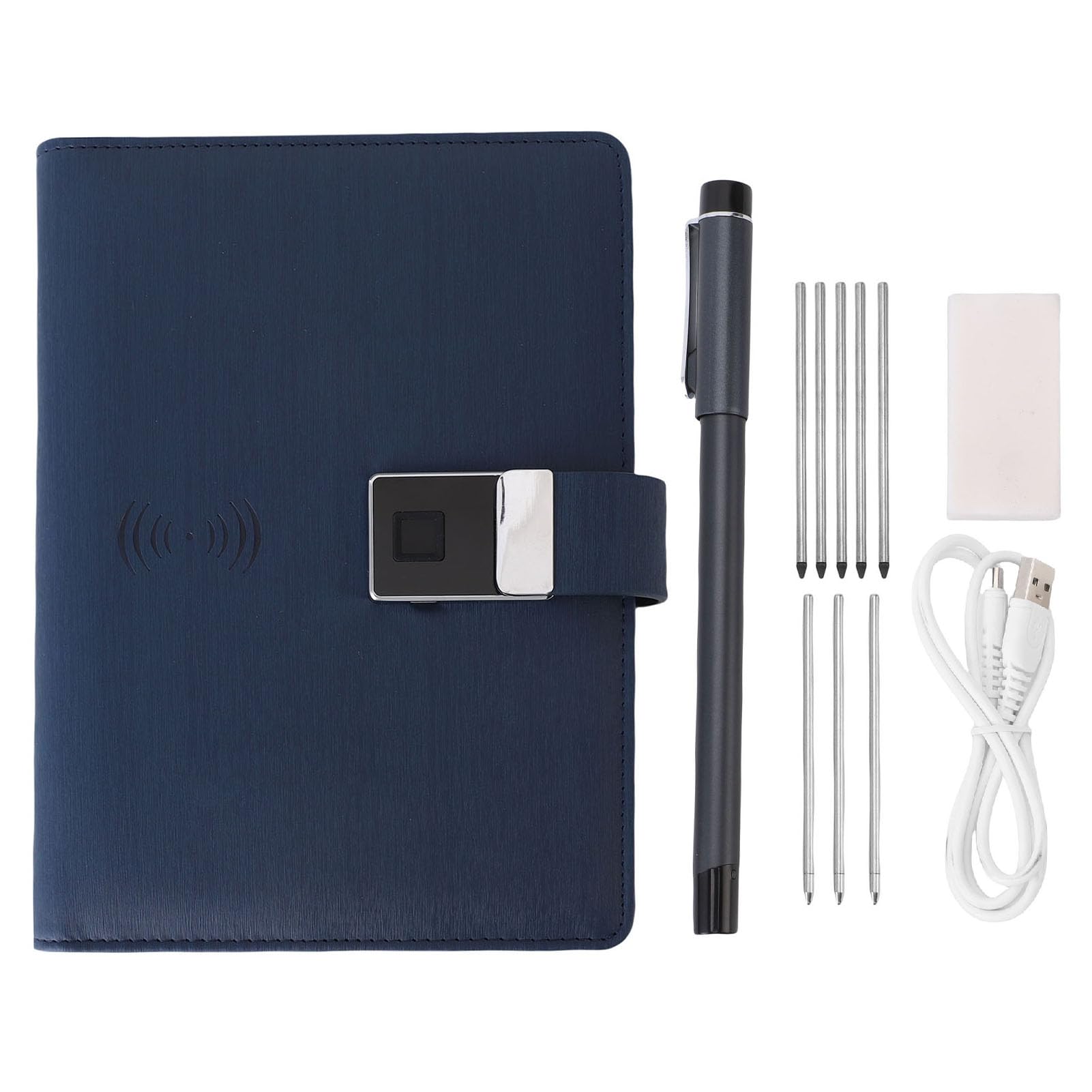 Conjunto de Cuaderno con Bolígrafo Inteligente, Cuaderno Digital con Carga Inalámbrica, Cuaderno de Notas con Sincronización en Tiempo Real, Transcripción de Voz Ai, Desbloqueo