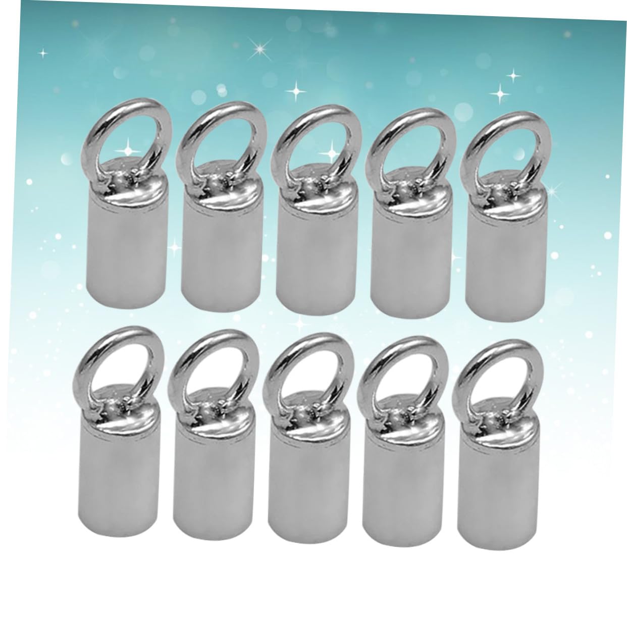 Hohopeti Selbstgemacht Schmuckverbinder und Kabelenden Feine Verarbeitung Endkappen 10 Stück aus 925 Silber für Halsketten und Armbänder für Besondere Geschenke