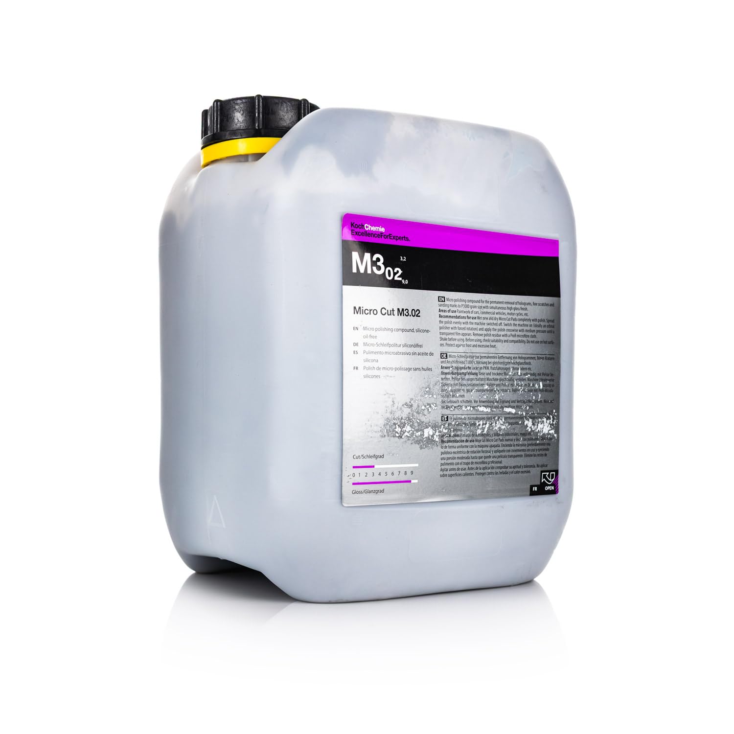 Koch-Chemie - Micro Cut Polishing Compound - Silicone Oil-Free; Permanent Removal of Holograms, Fine Scratches, and Sanding Marks to P3000 Grain Size; High Gloss Finish (5 Liters)