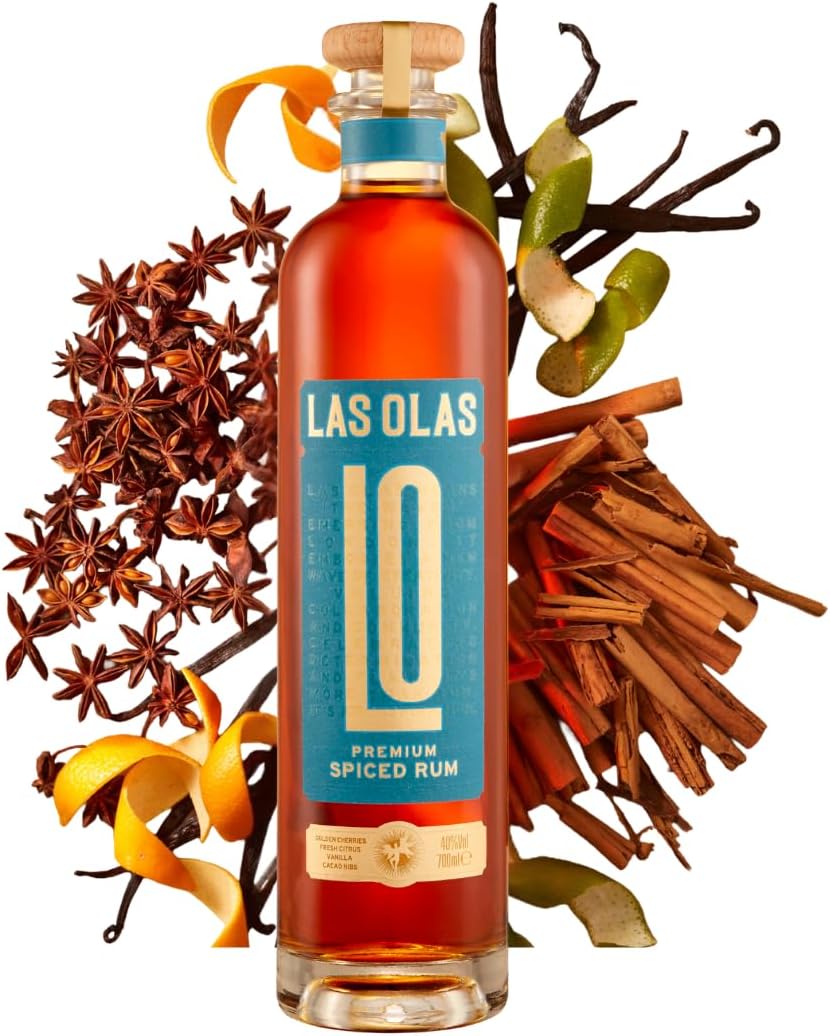 Premium Spiced Rum (70cl, 40% ABV) - Smooth Caribbean Spirit - Unaged Pot Still Jamaican & Bajan White Rum Infused with Vanilla, Cacao & Citrus: Rum Gift & Versatile Cocktails