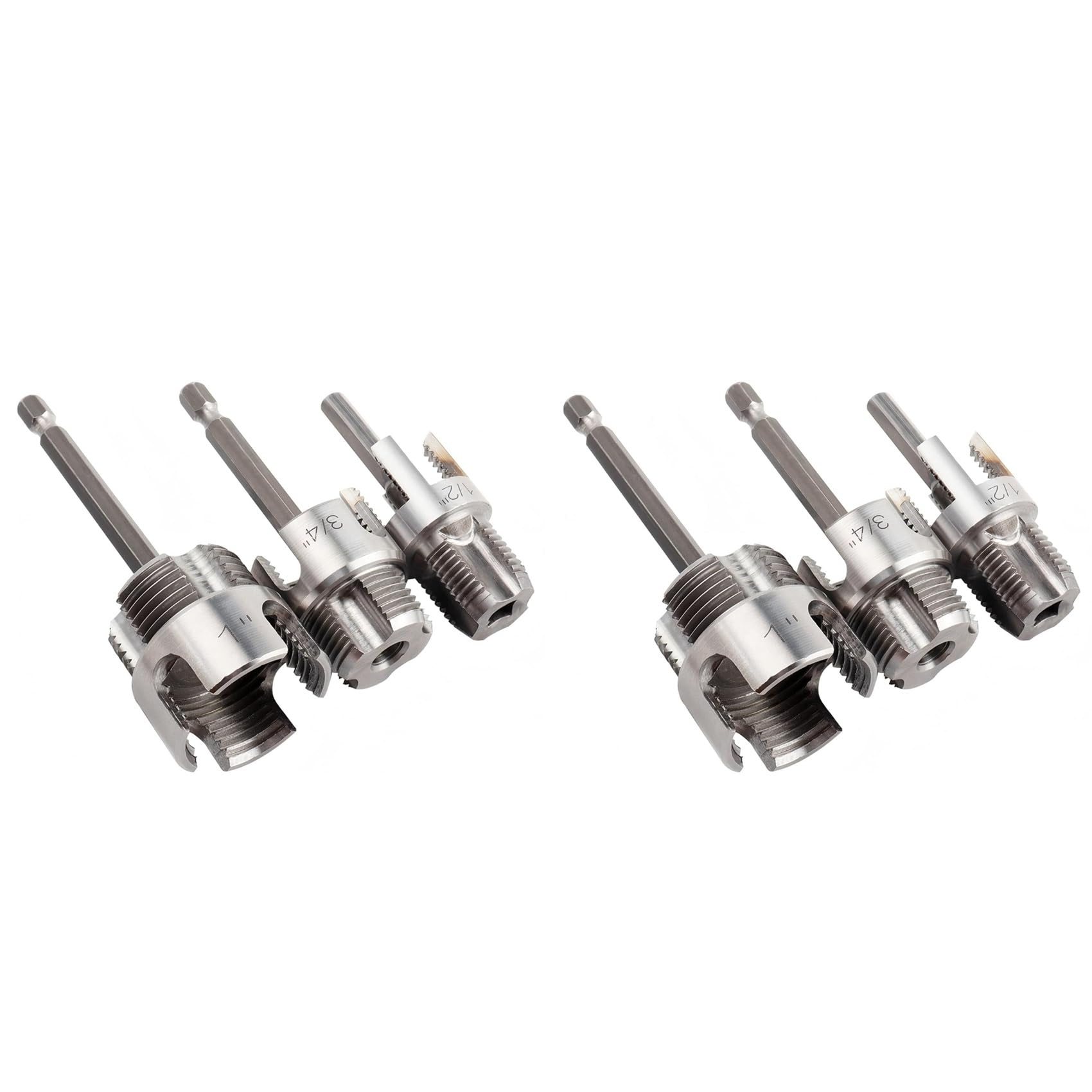 Ctrlzs 6 Pcs Integrated Internal & External Pipe Threading Tool Dual-Function For 1/2 Inch & 3/4 Inch& 1 Inch Pvc