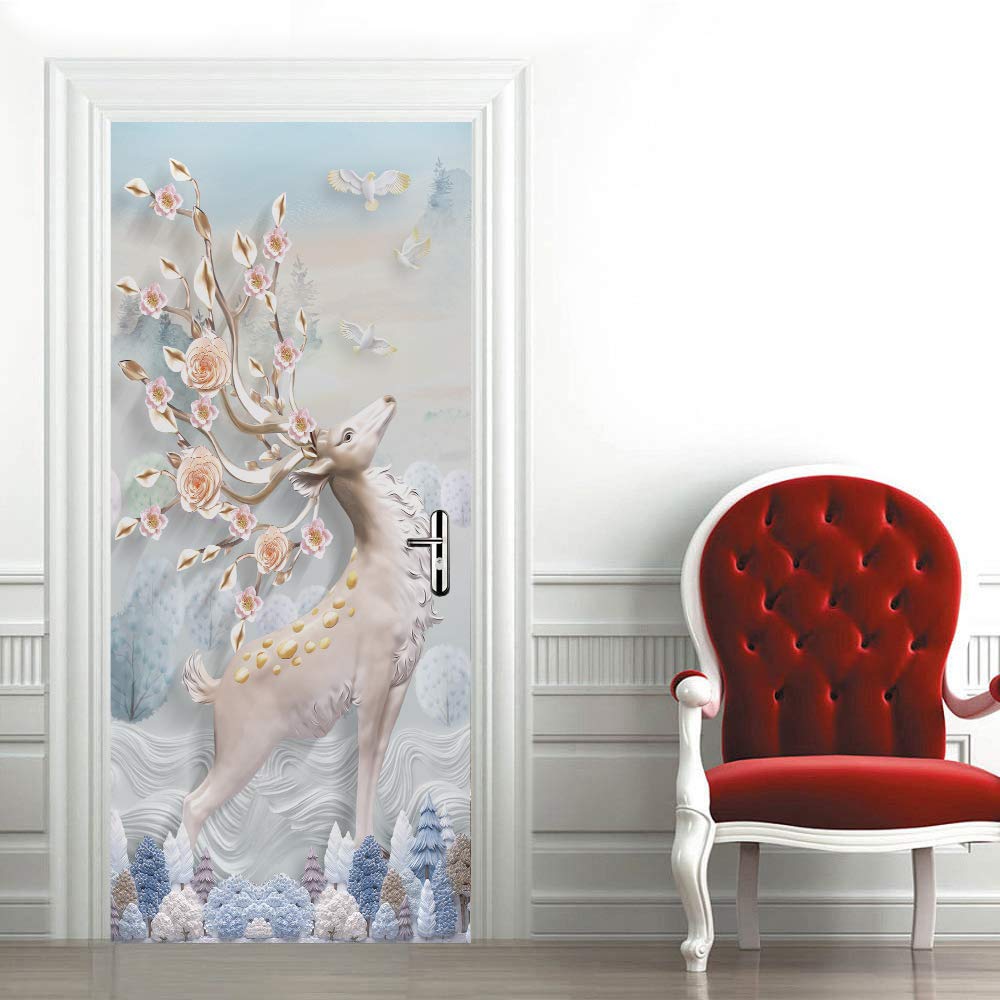 Poster porte trompe l'œil 3D : la solution rapide pour masquer une porte unie ou usée