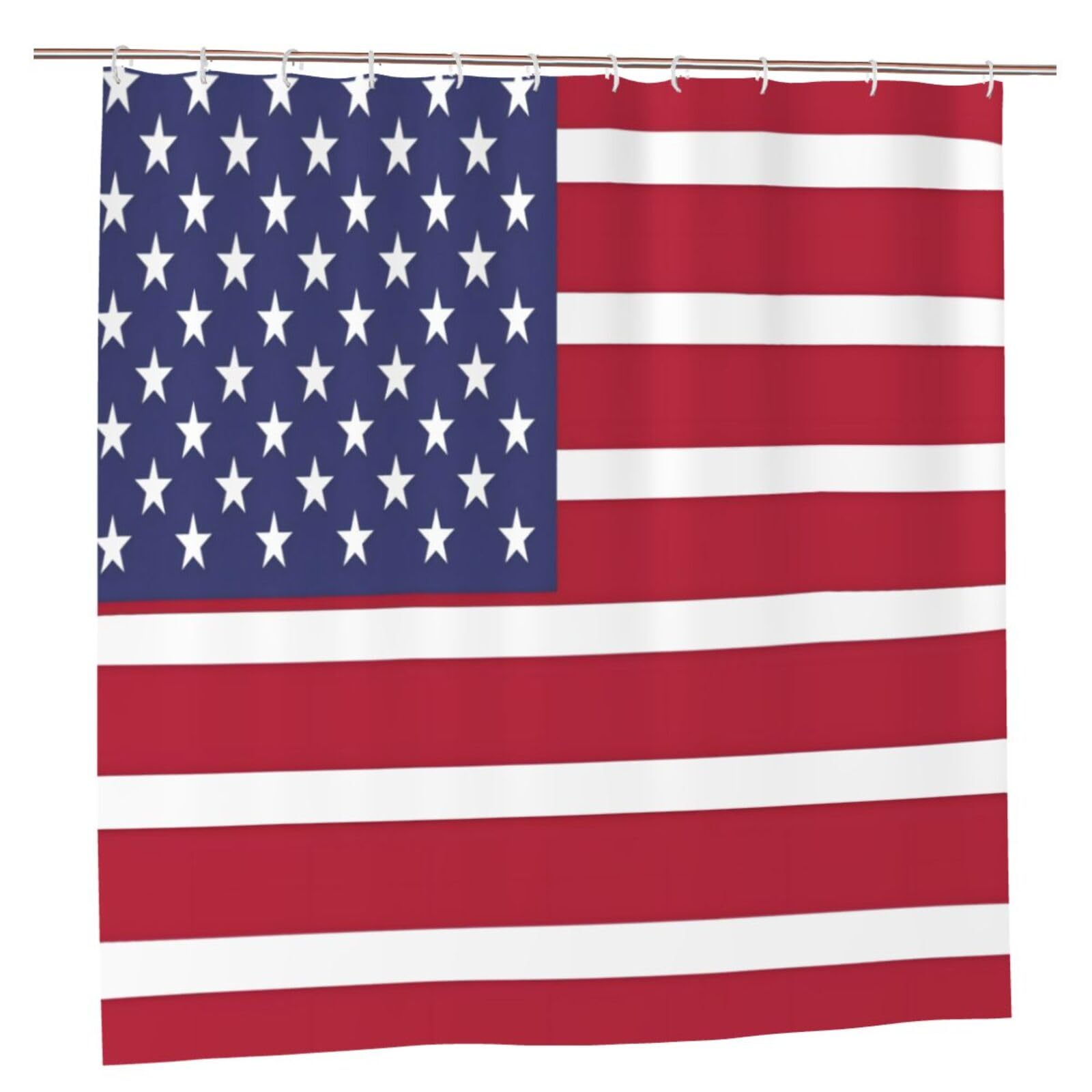 KLGRTJHK American Flag Shower Curtain 72x72in Bathroom Curtain﻿