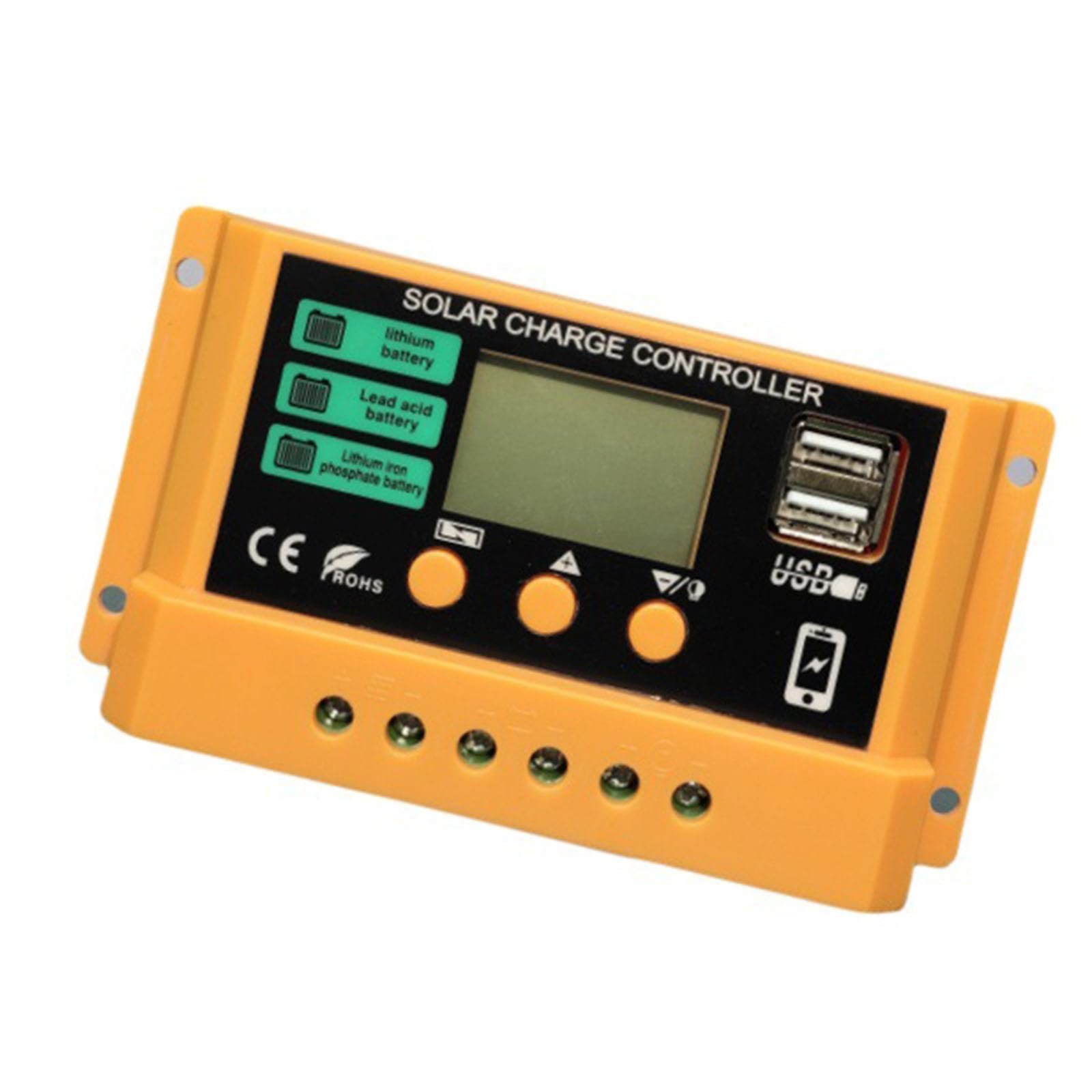 Buxuaaaa Practical Efficients Energy Management Solar Controllers 12V 24V 20A with Intelligent LCD Interfaces Multiple Voltages Overloads Protective Controllers