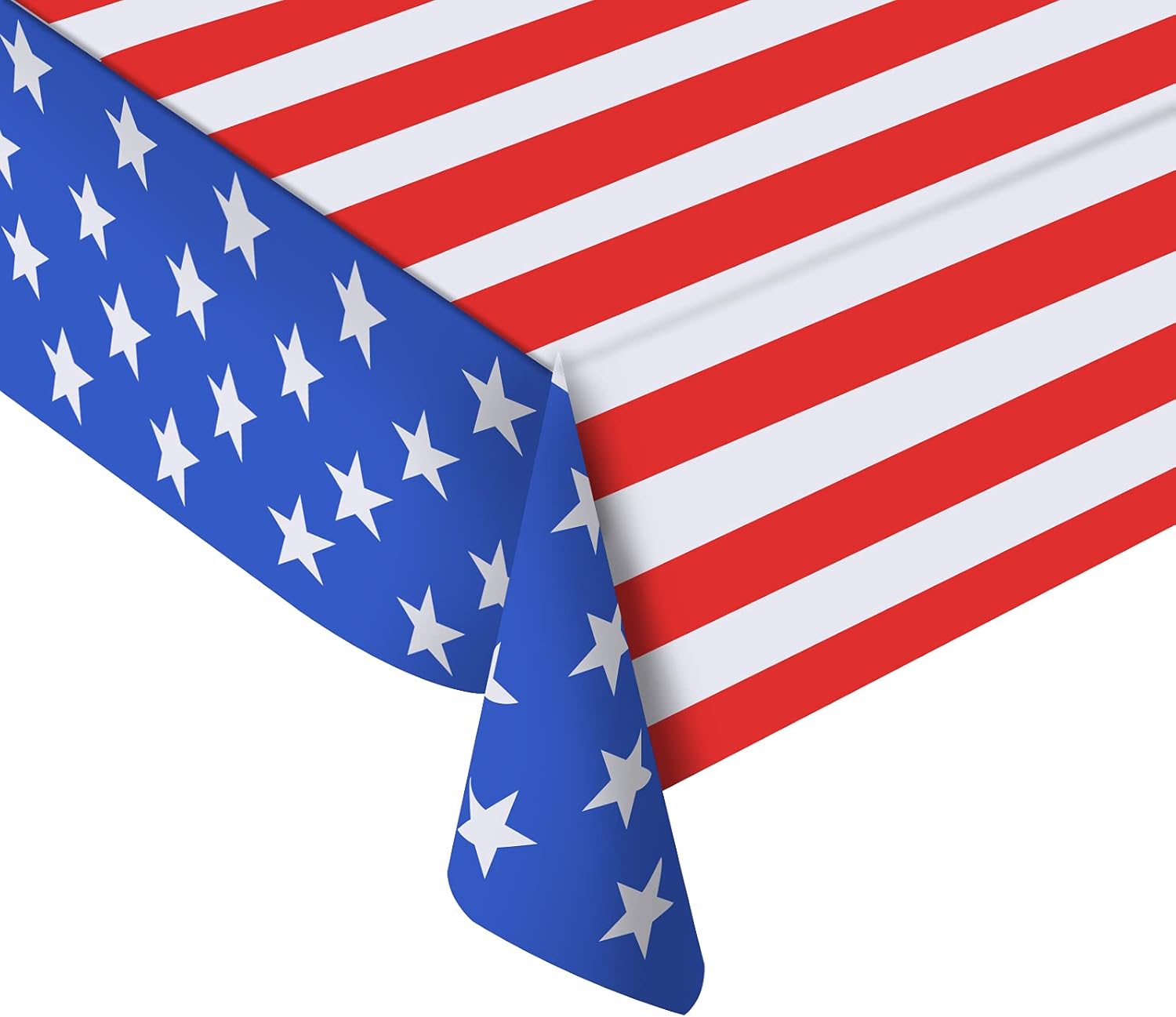 3 Pack American Flag Table Covers, 4th of July Tablecloth Plastic Stars and Stripes Patriotic Table Cover for Patriotic Party Supplies Independence Day Decoration Party, 54 x 108 Inch