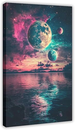 Imaginative Cosmic Nebula Print  Retro Futuristic Space Wall Decor Art Wall Decoration Poster Family Bar Restaurant Garage Cafe Art Sign Gift Frame