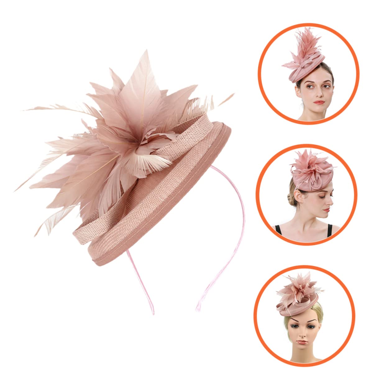 Abaodam 2pezzi Fascinator Elegante per Donne con Fiore di Piume e Rete Cappello da Tea Party Accessorio Versatile per Cerimonie Eventi e Occasioni Speciali