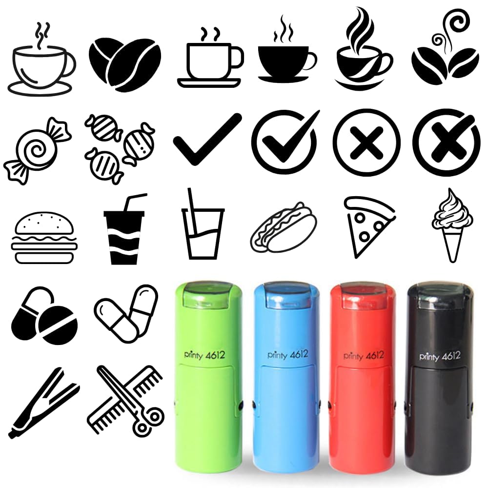 Custom Loyalty Card Stamp - Self-Inking Small Logo, Mini Icon, Coffee Card, Collection and Loyalty Stamps