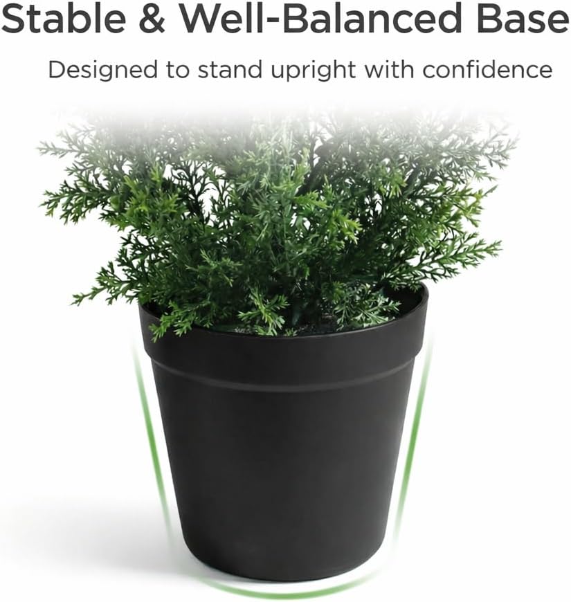 8 Feet Pre-Potted Evergreen Outdoor Artificial Cedar Tree for Front Porch Decor, Outdoor Entryway Decor Fake Tree, Tall Faux Tree with UV Resistant Coating (2 Pack)