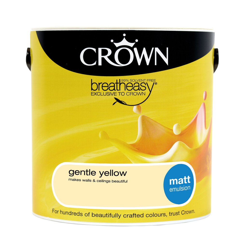Crown Breatheasy Emulsion Paint - Matt - Gentle Yellow - 2.5L