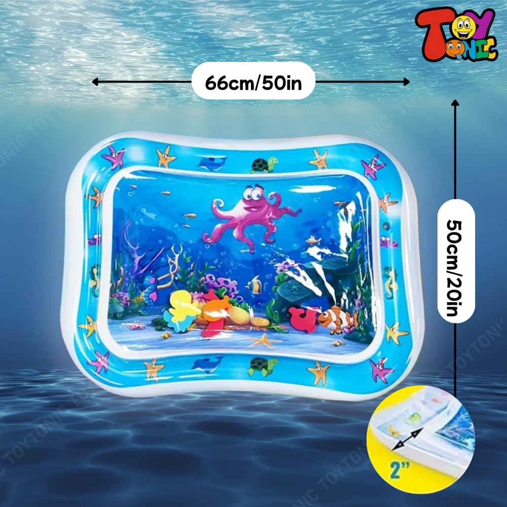 TOYTONIC Tummy Time Water Mat for Babies | Water-Filled Activity Mat | Sensory Play Gym for 6-12 Months | Newborn Baby Essentials | Baby Gifts - Image 4 thumbnail